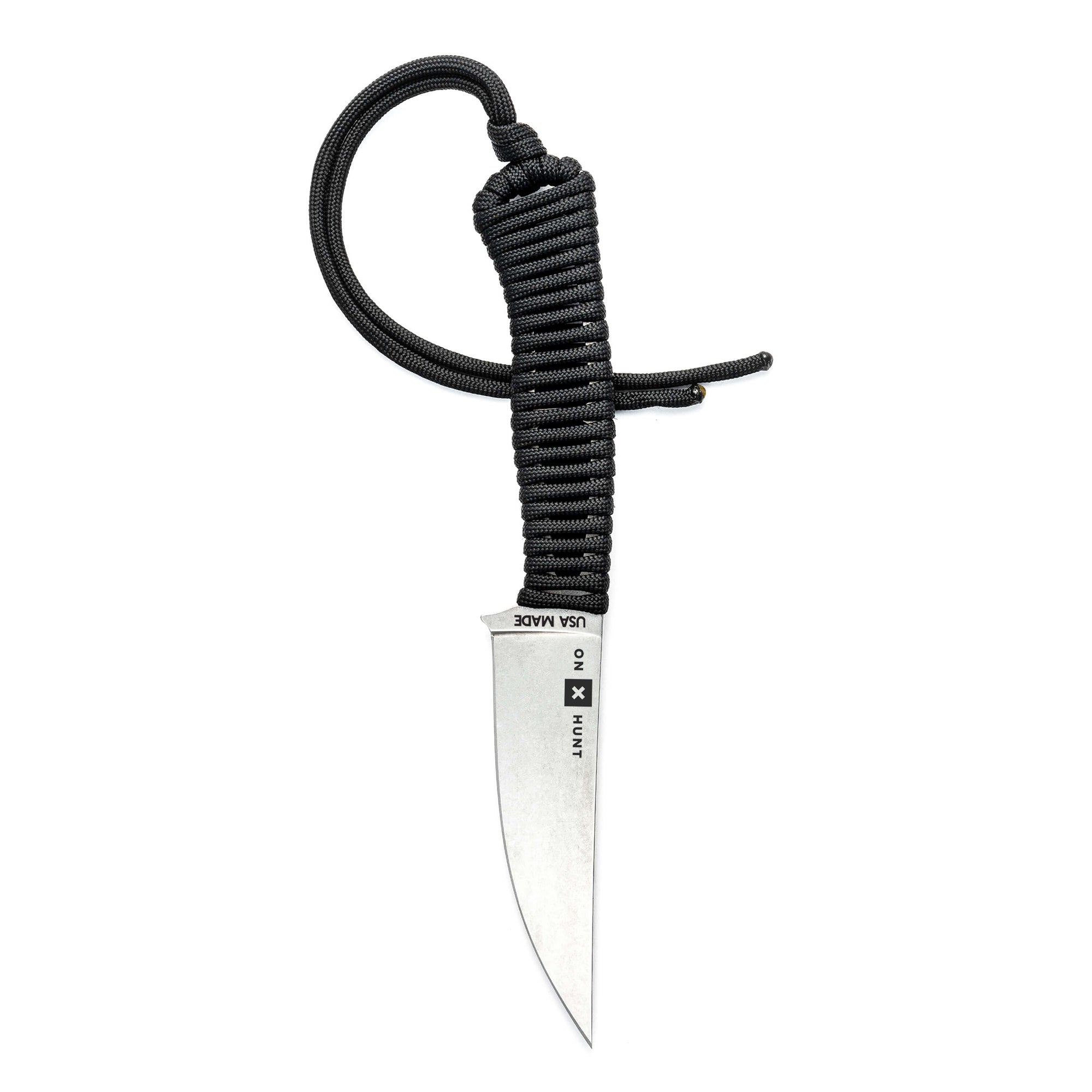 ONX Hunt Magnacut Speedgoat 2.0 knife with a sleek blade and paracord handle, designed for outdoor enthusiasts and hunters.