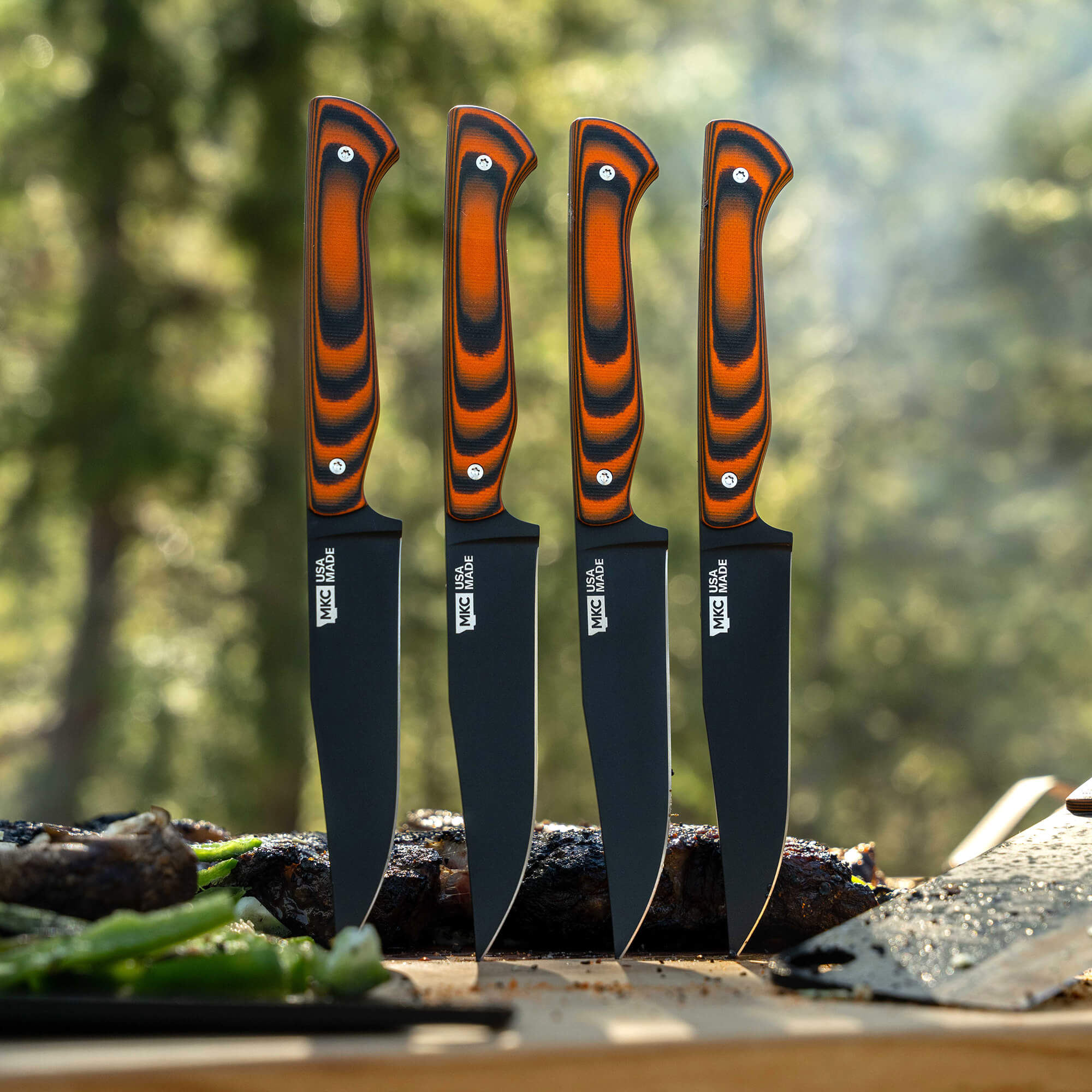 MKC STEAK KNIVES (SET OF 4) - PVD - ORANGE/BLACK