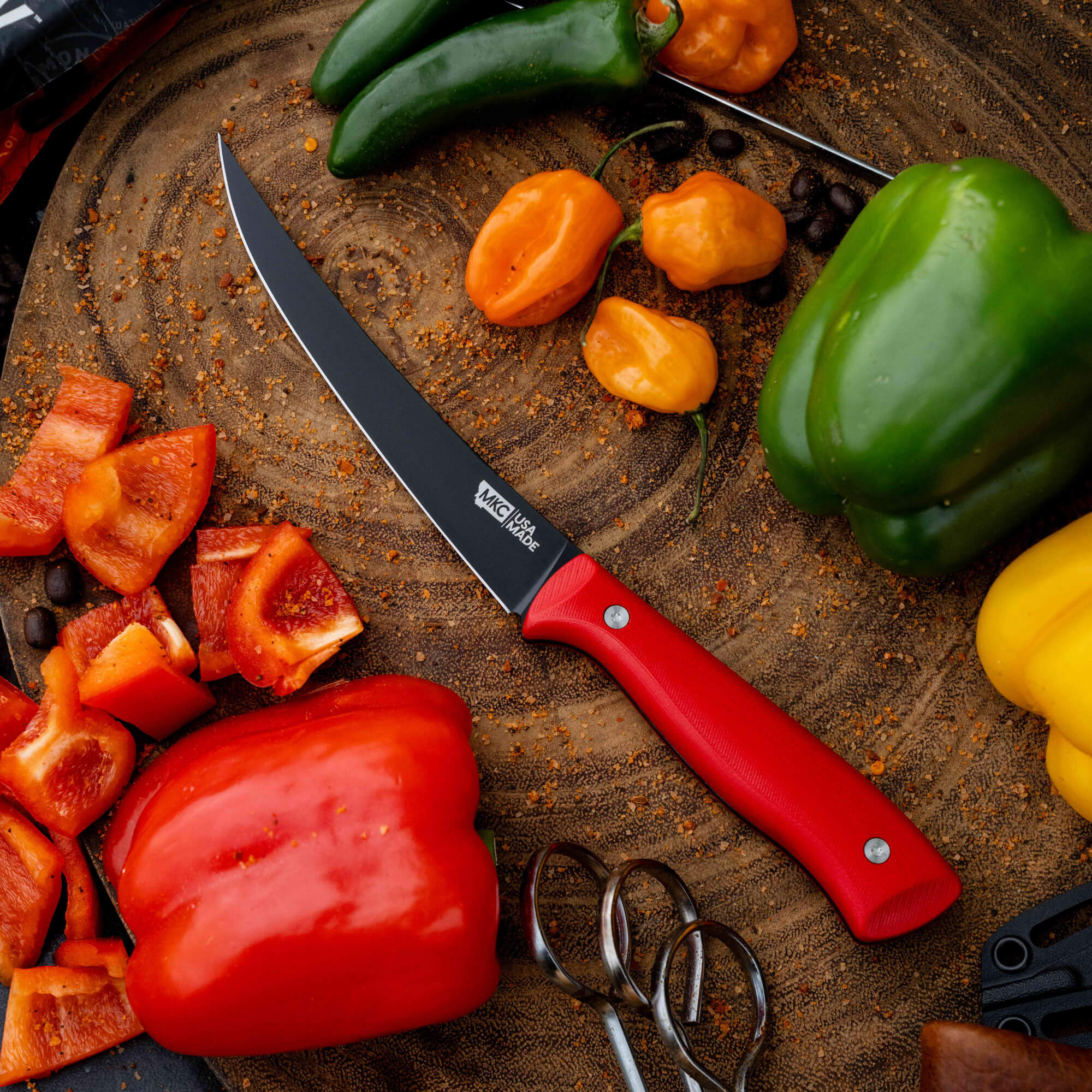 BONING BUTCHER KNIFE - PVD - RED