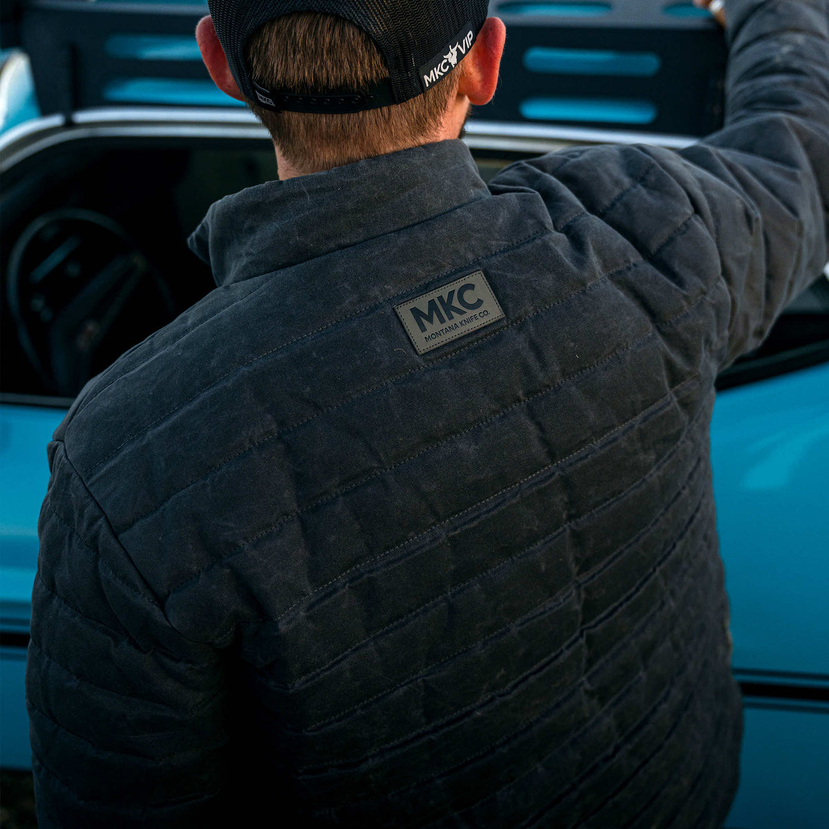 WHITEFISH WAXED CANVAS PUFFY JACKET - CHARCOAL