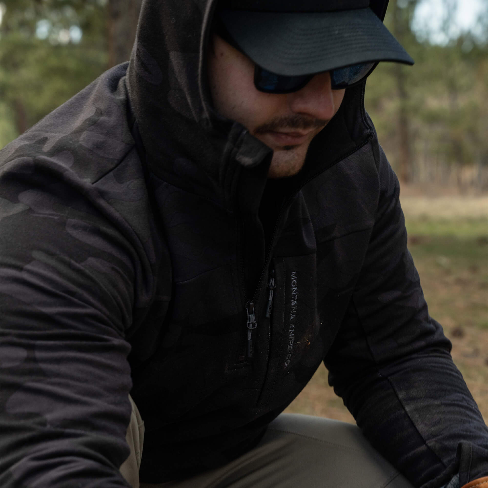 HIGHLINE HALF-ZIP HOODIE - DARK WOODLAND CAMO
