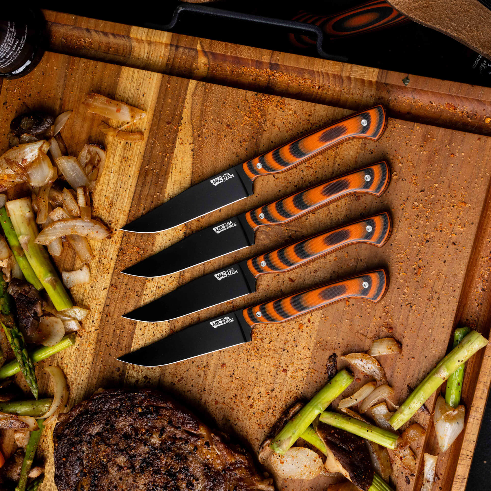 MKC STEAK KNIVES (SET OF 4) - PVD - ORANGE/BLACK