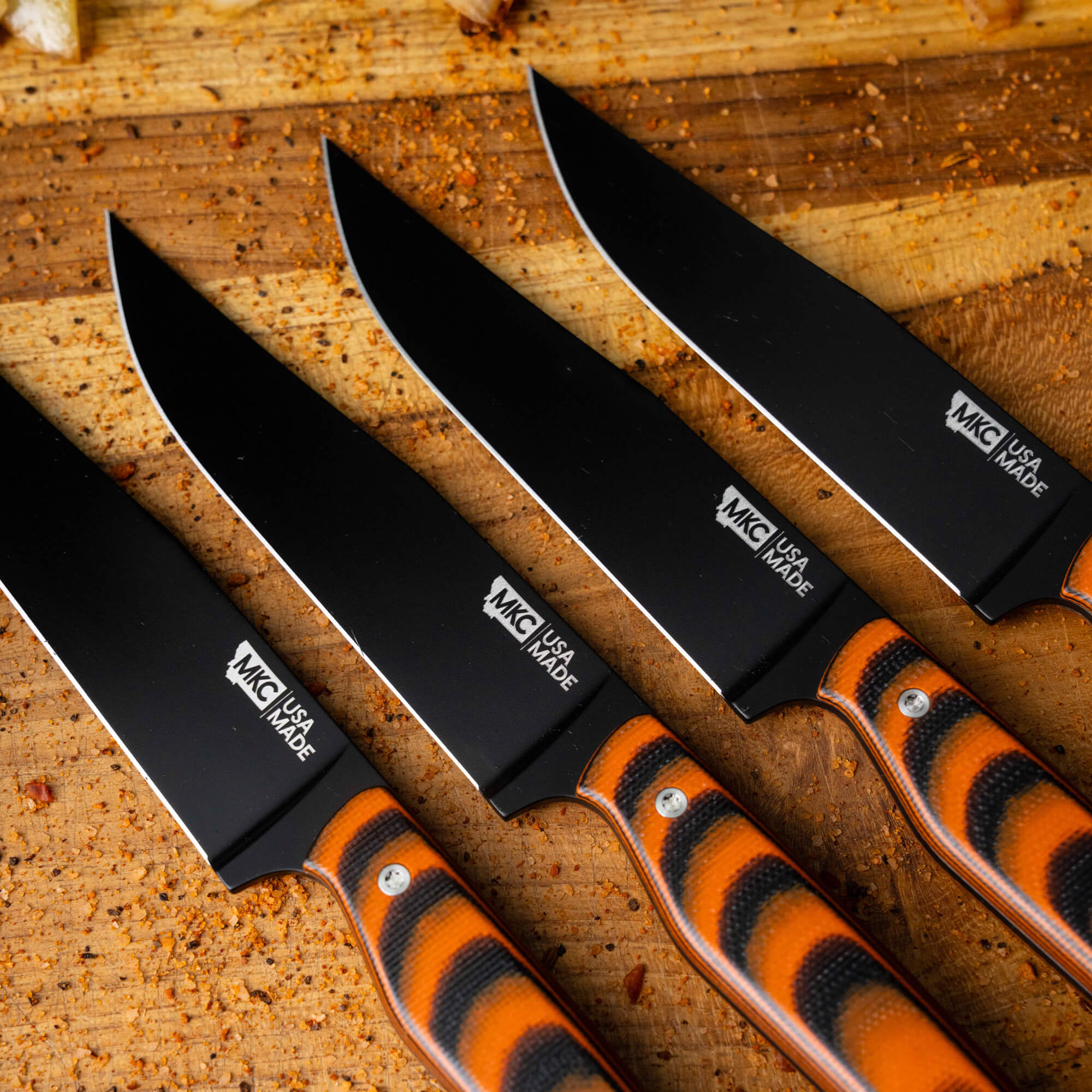MKC STEAK KNIVES (SET OF 4) - PVD - ORANGE/BLACK