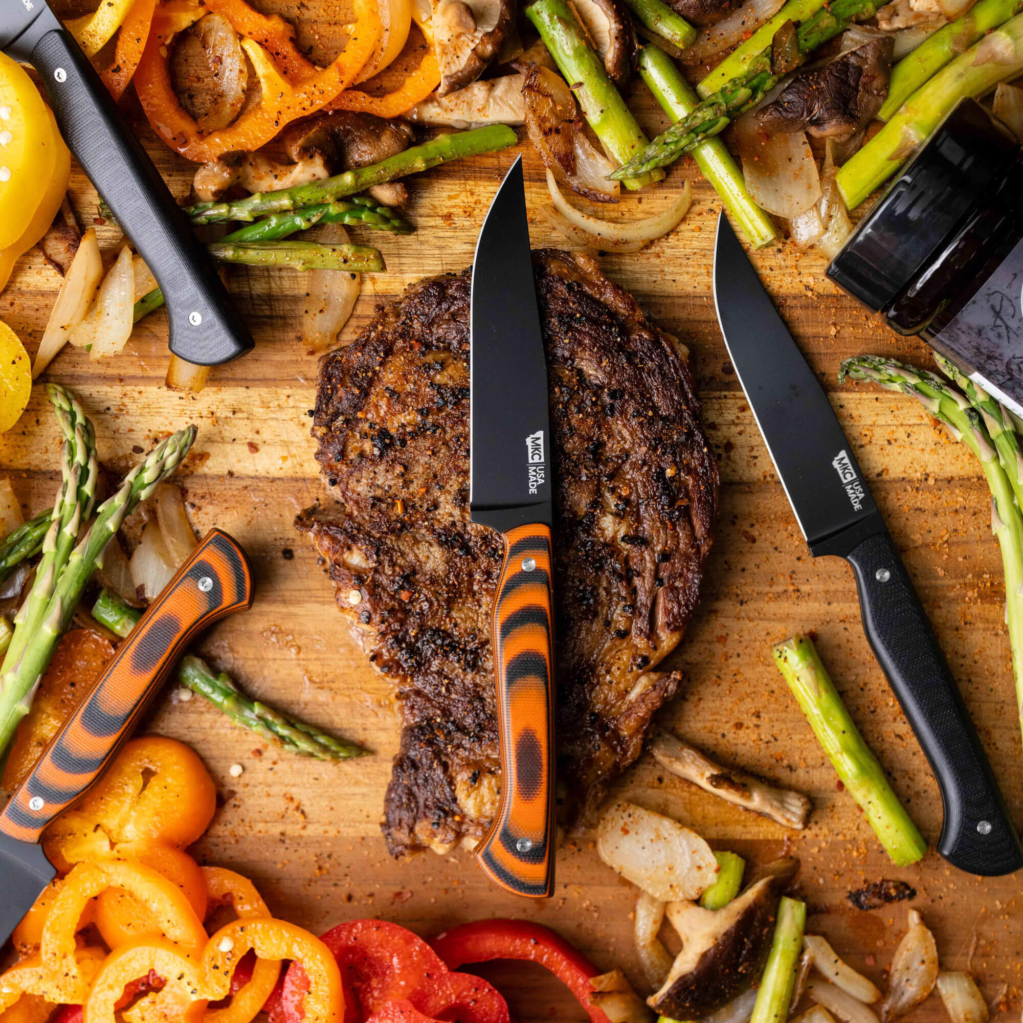 MKC STEAK KNIVES (SET OF 4) - PVD - ORANGE/BLACK