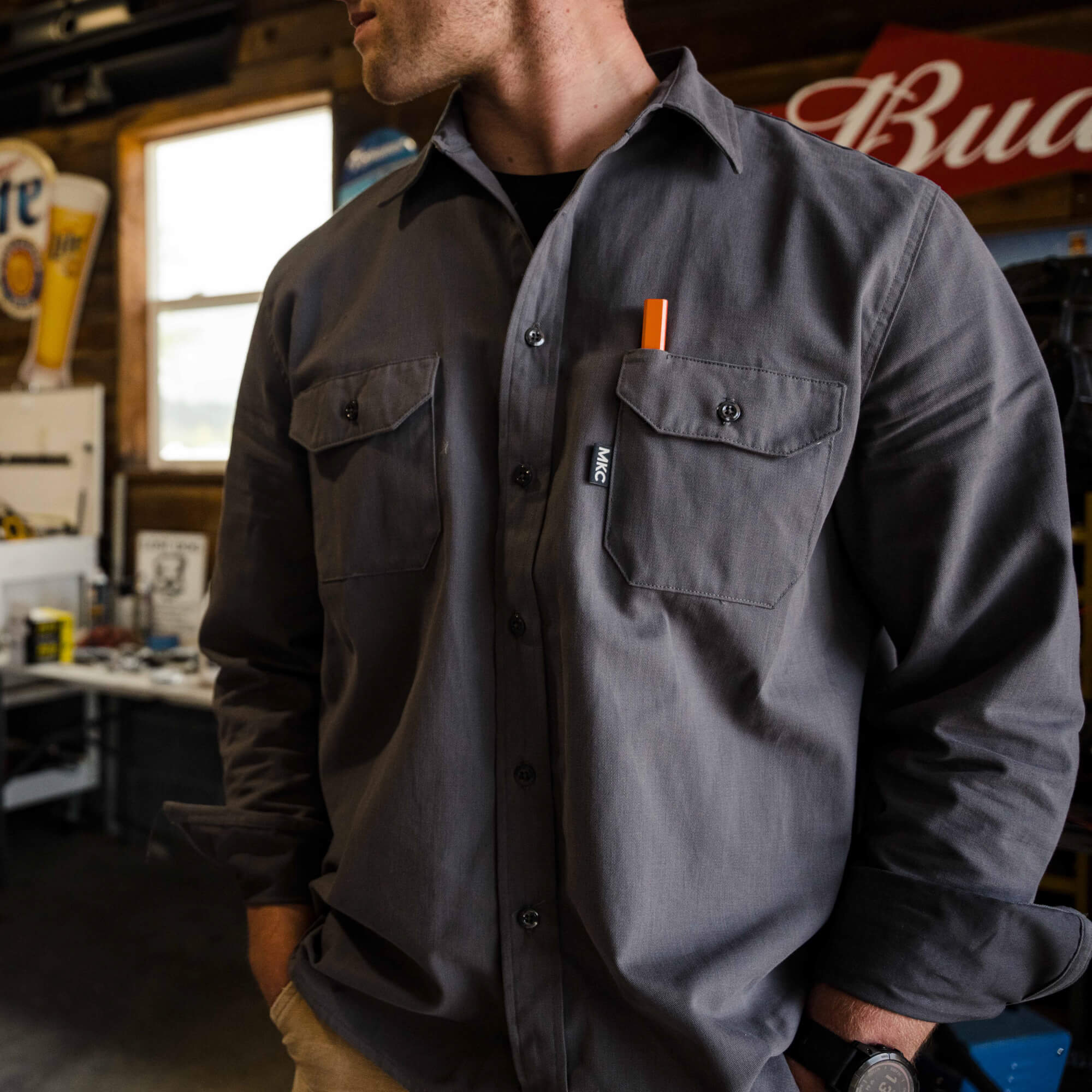 MKC SHOP SHIRT - USA MADE - GRAPHITE