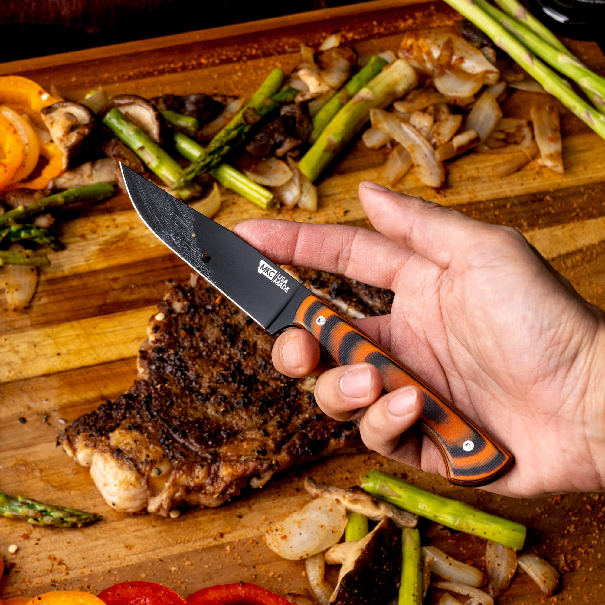 MKC STEAK KNIVES (SET OF 4) - PVD - ORANGE/BLACK