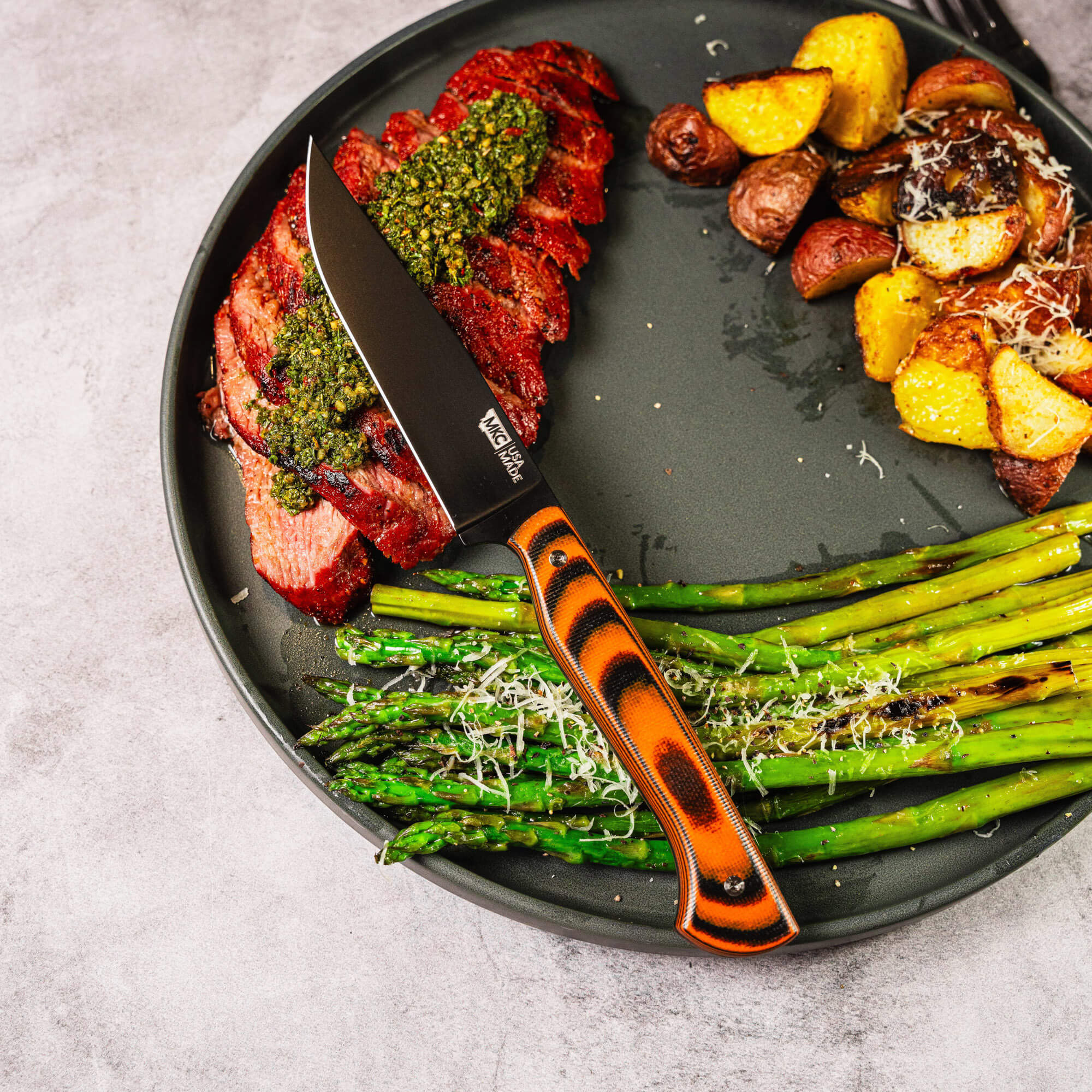 MKC STEAK KNIVES (SET OF 4) - PVD - ORANGE/BLACK