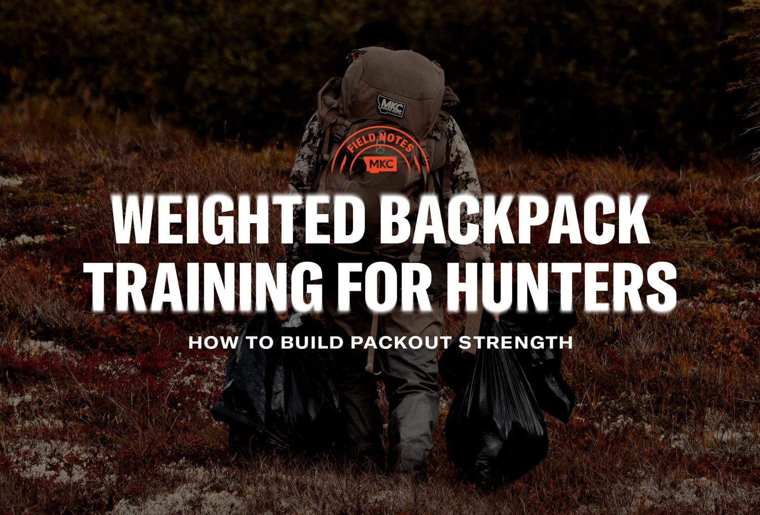 Man in camo with a backpack carrying weighted bags outdoors during training.