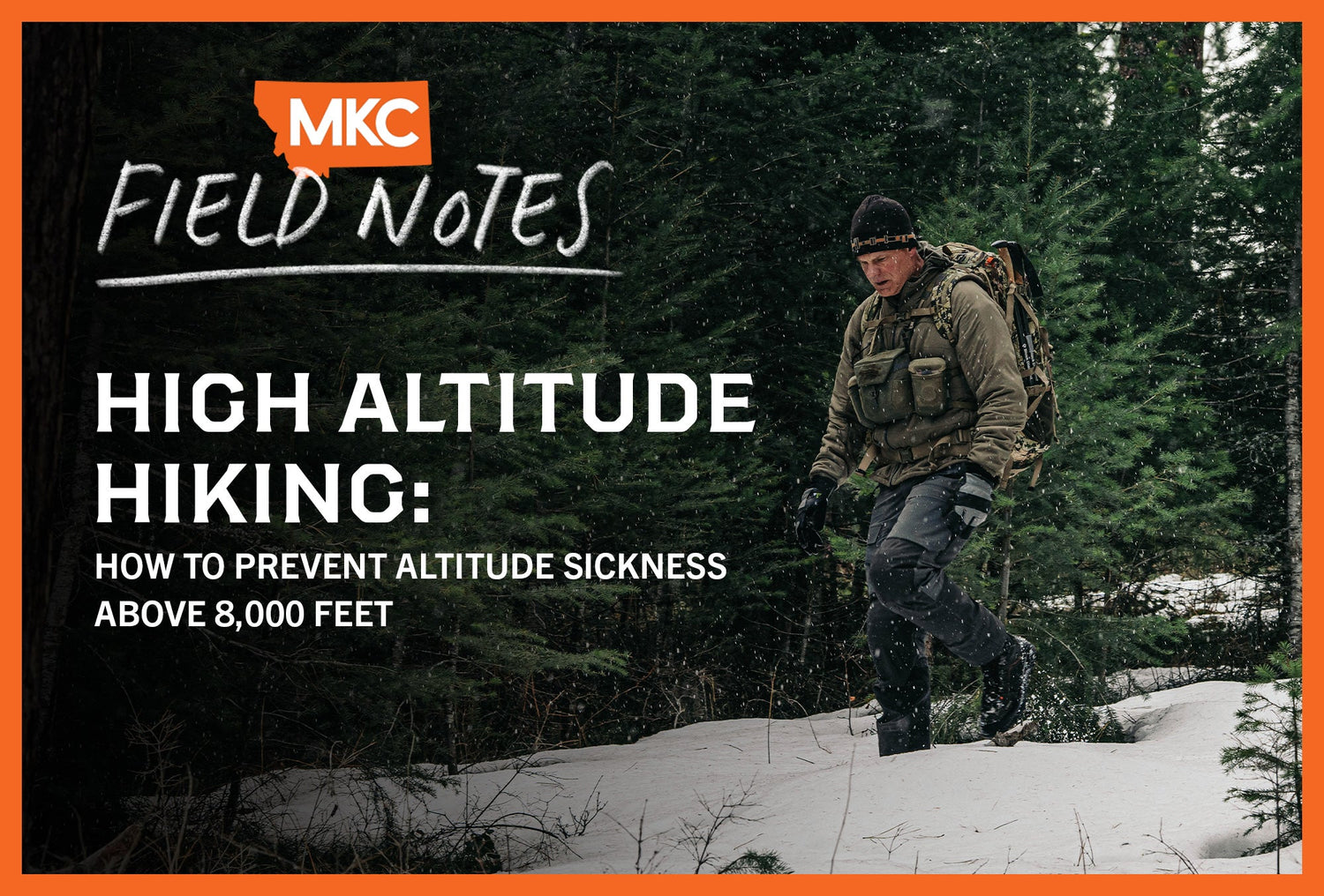 Man hiking through snowy terrain at high elevation, illustrating the challenges of high-altitude hiking.