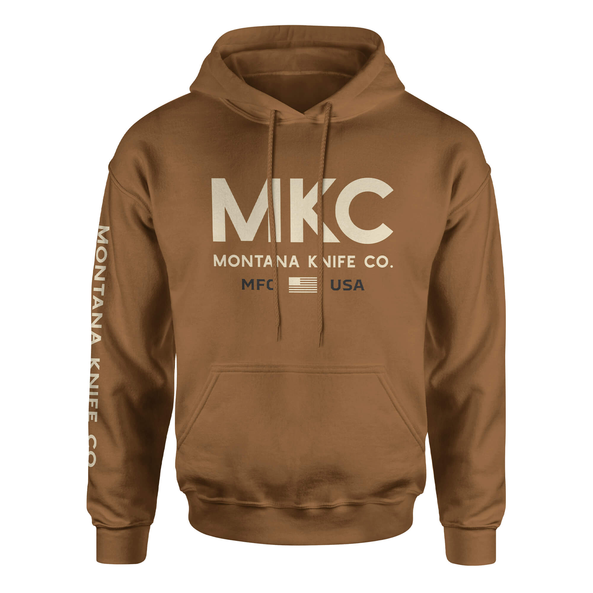 MKC LARGE LOGO HOODIE - SADDLE