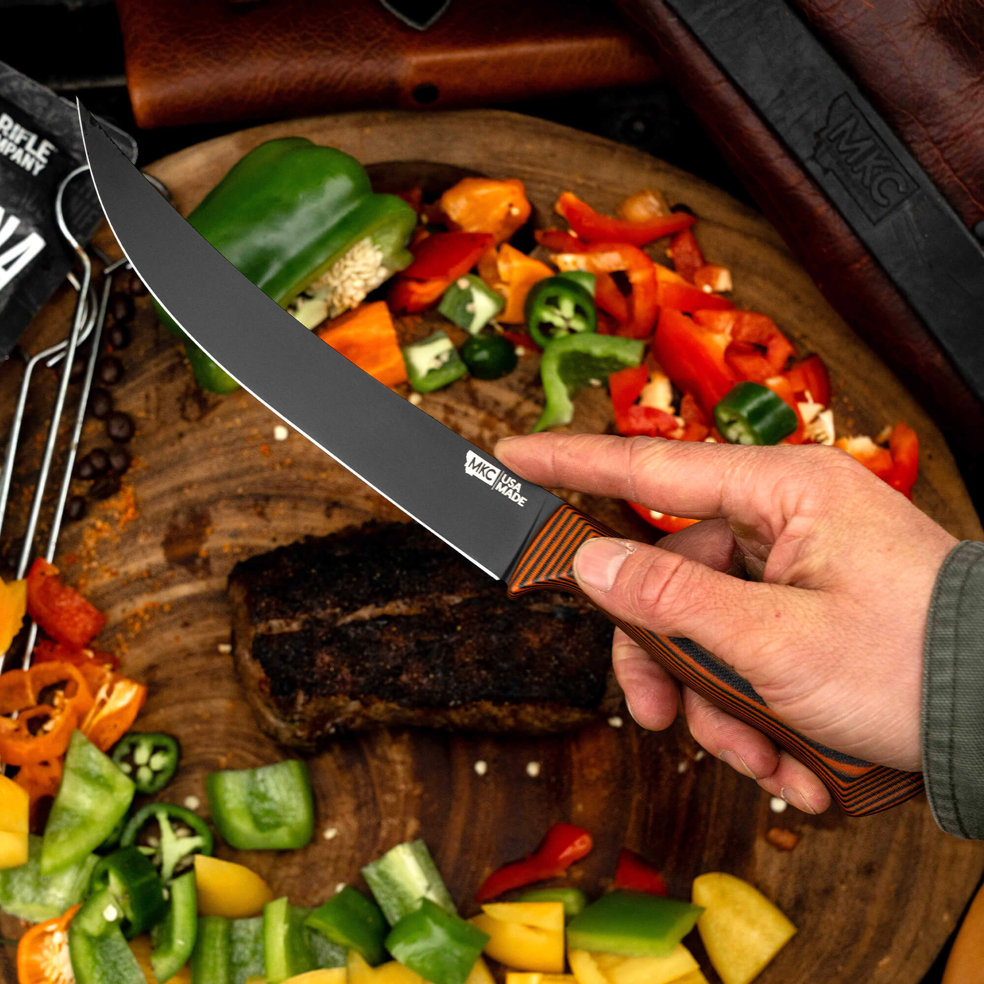 BREAKING BUTCHER KNIFE - PVD - ORANGE/BLACK