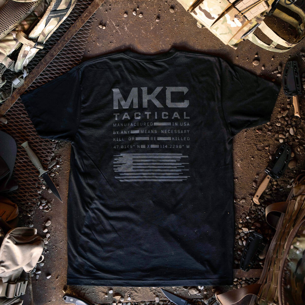 MKC TACTICAL STACKED TEE - BLACK