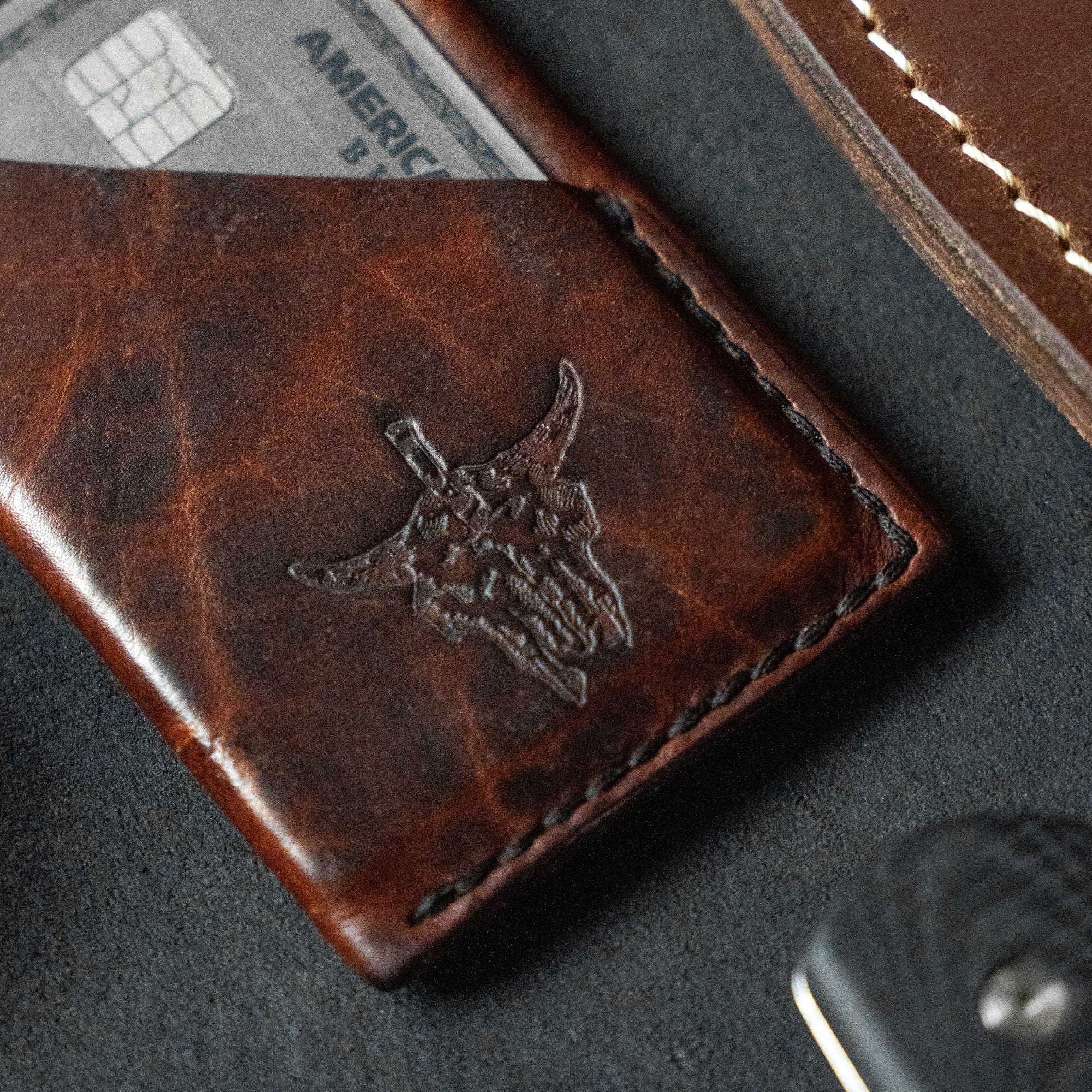 MKC BISON SKULL - MINI LEATHER WALLET