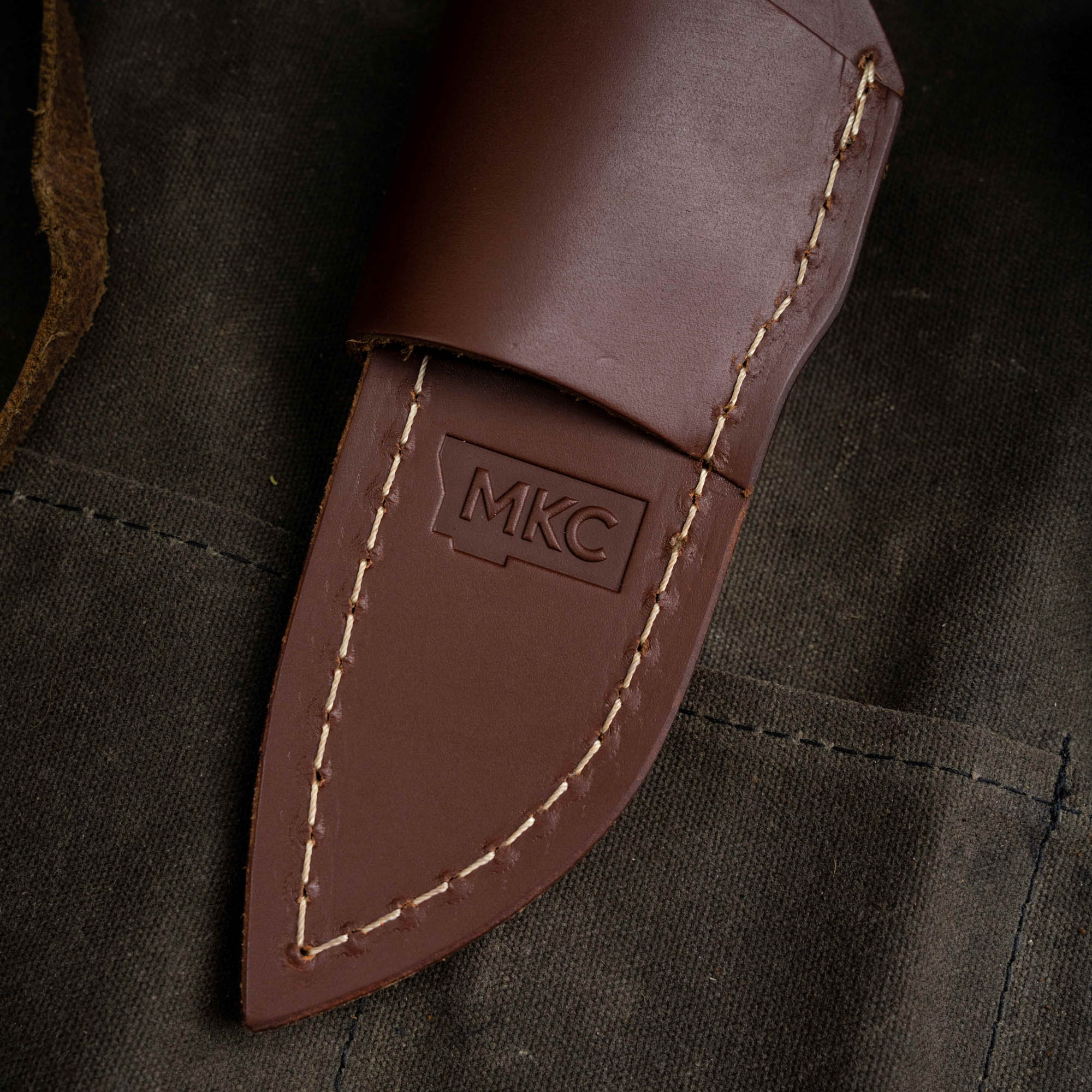 MULE DEER LEATHER SHEATH - HORIZONTAL BELT CARRY