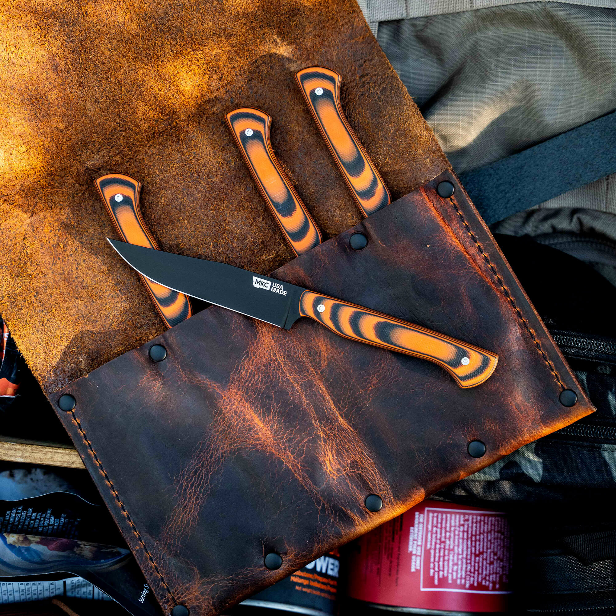 MKC STEAK KNIVES (SET OF 4) - PVD - ORANGE/BLACK