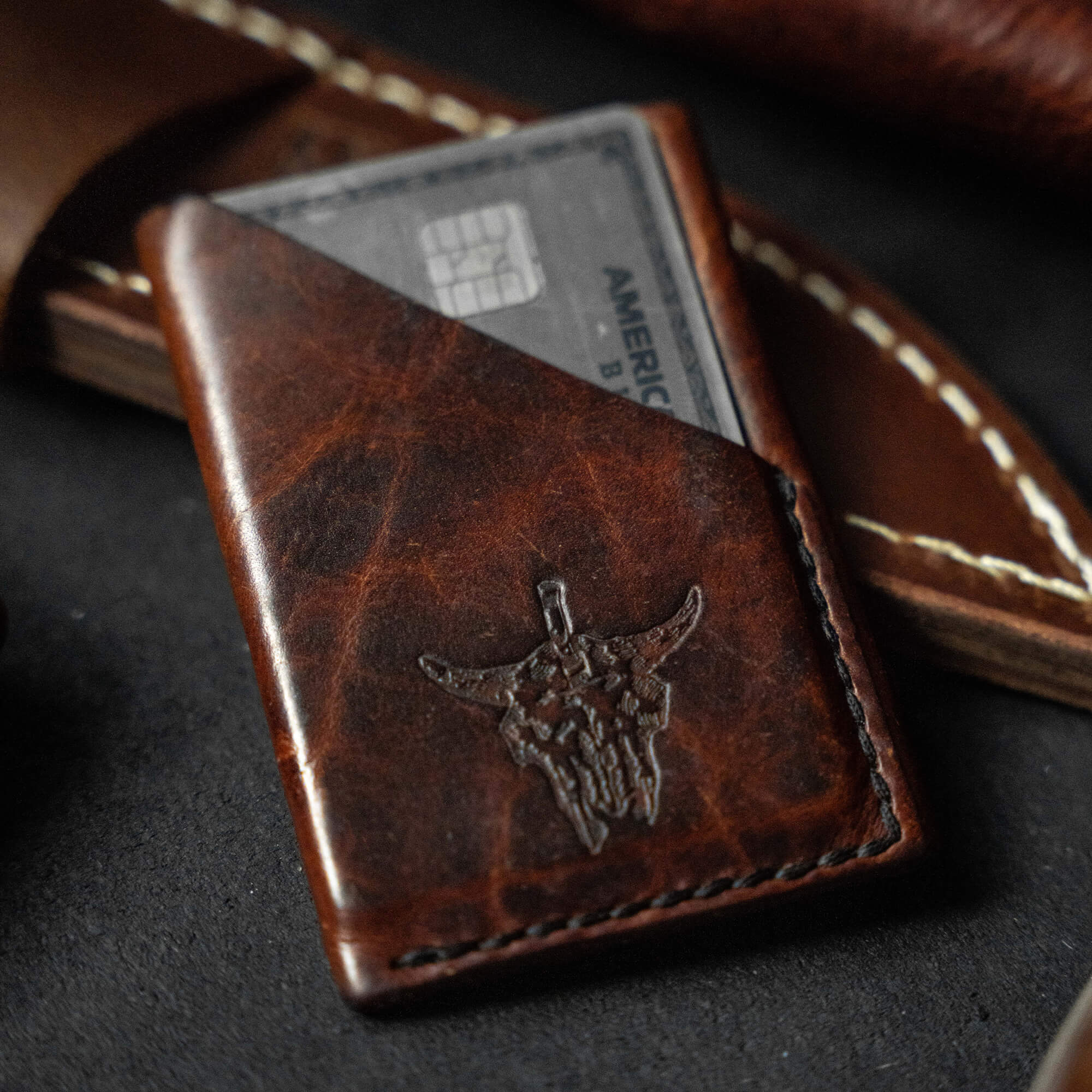 MKC BISON SKULL - MINI LEATHER WALLET