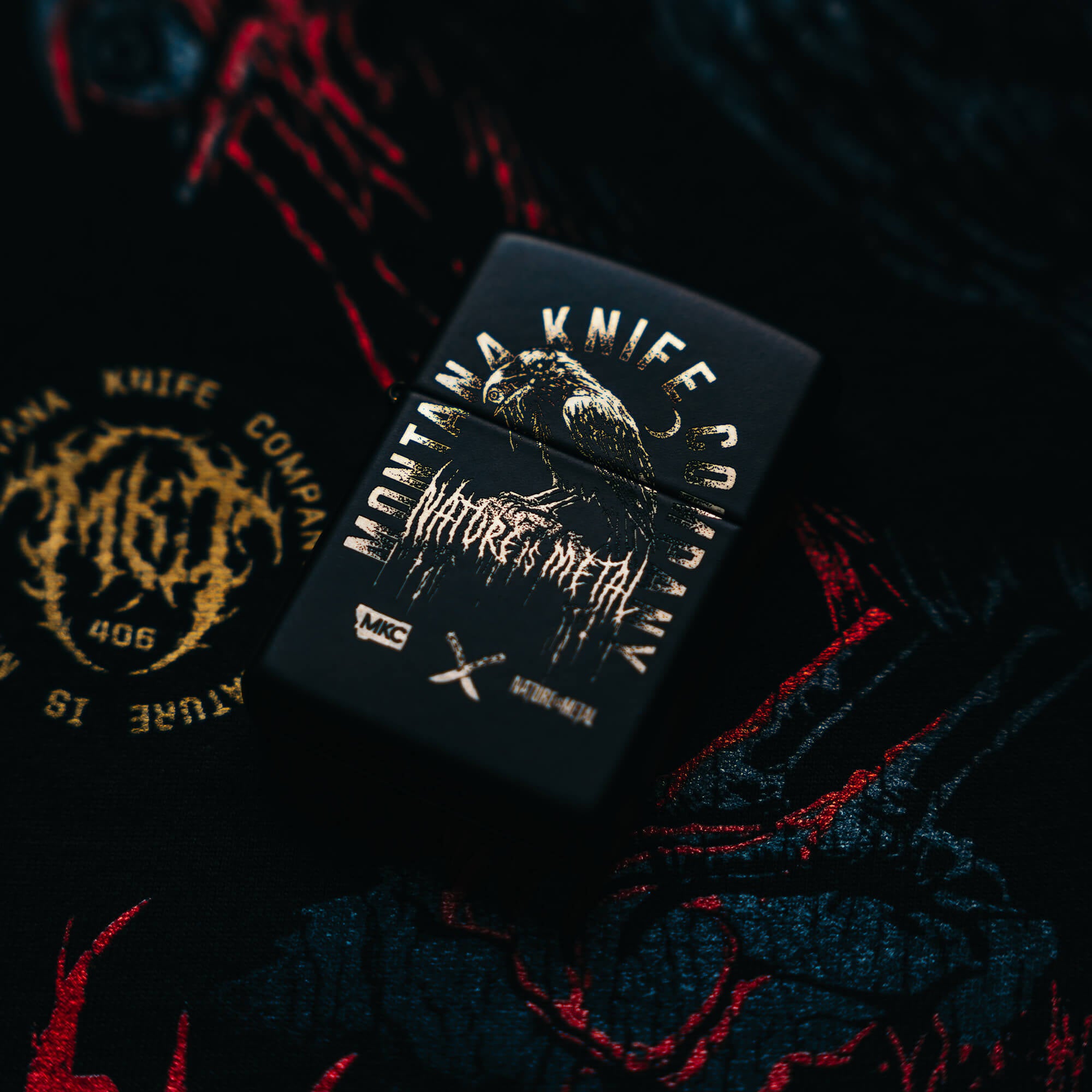 MKC X NATURE IS METAL - RAVEN ZIPPO - USA MADE