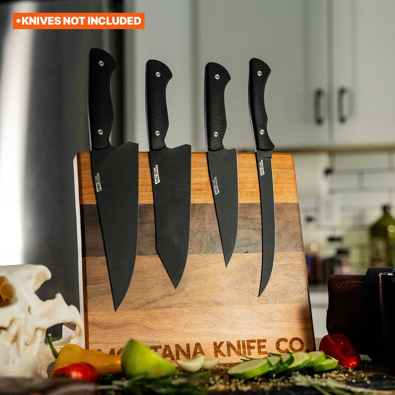 MKC CULINARY KNIFE STAND - DARK WOOD FINISH