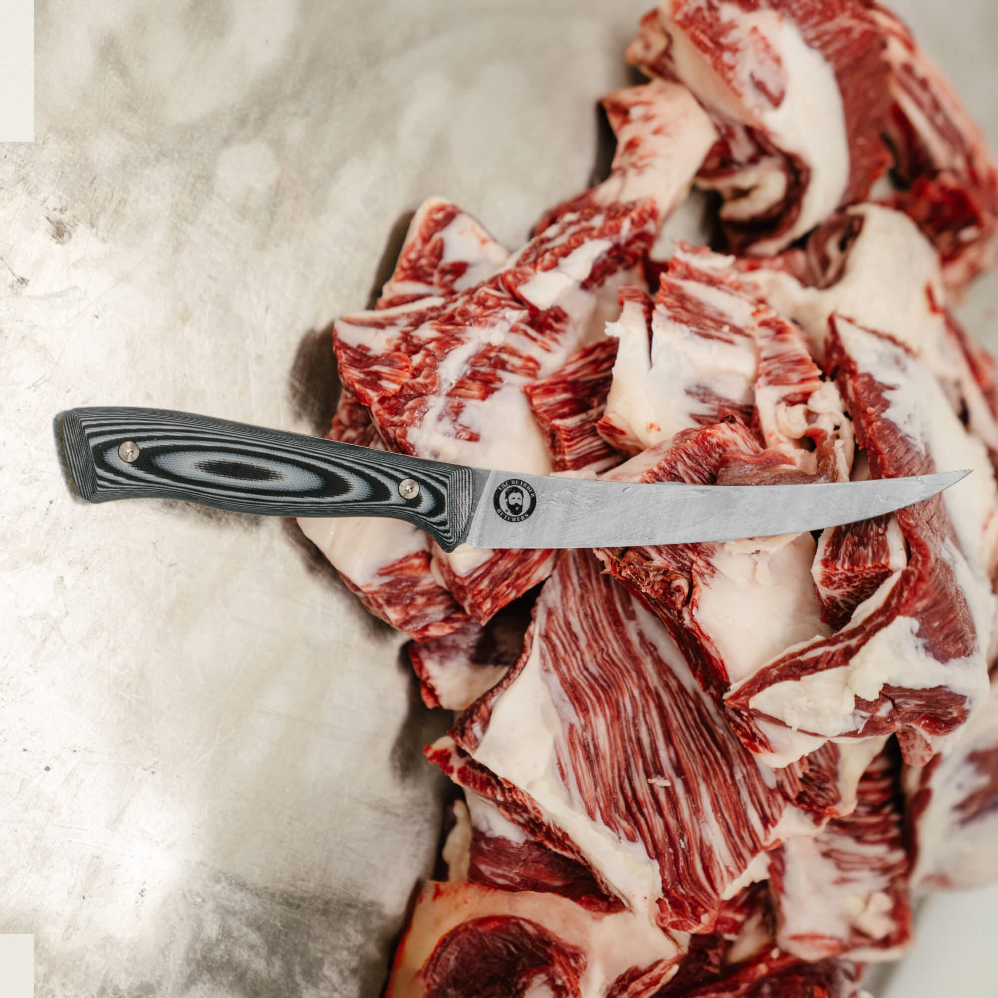 BONING BUTCHER KNIFE - BEARDED BUTCHERS EDITION - GREY/BLACK