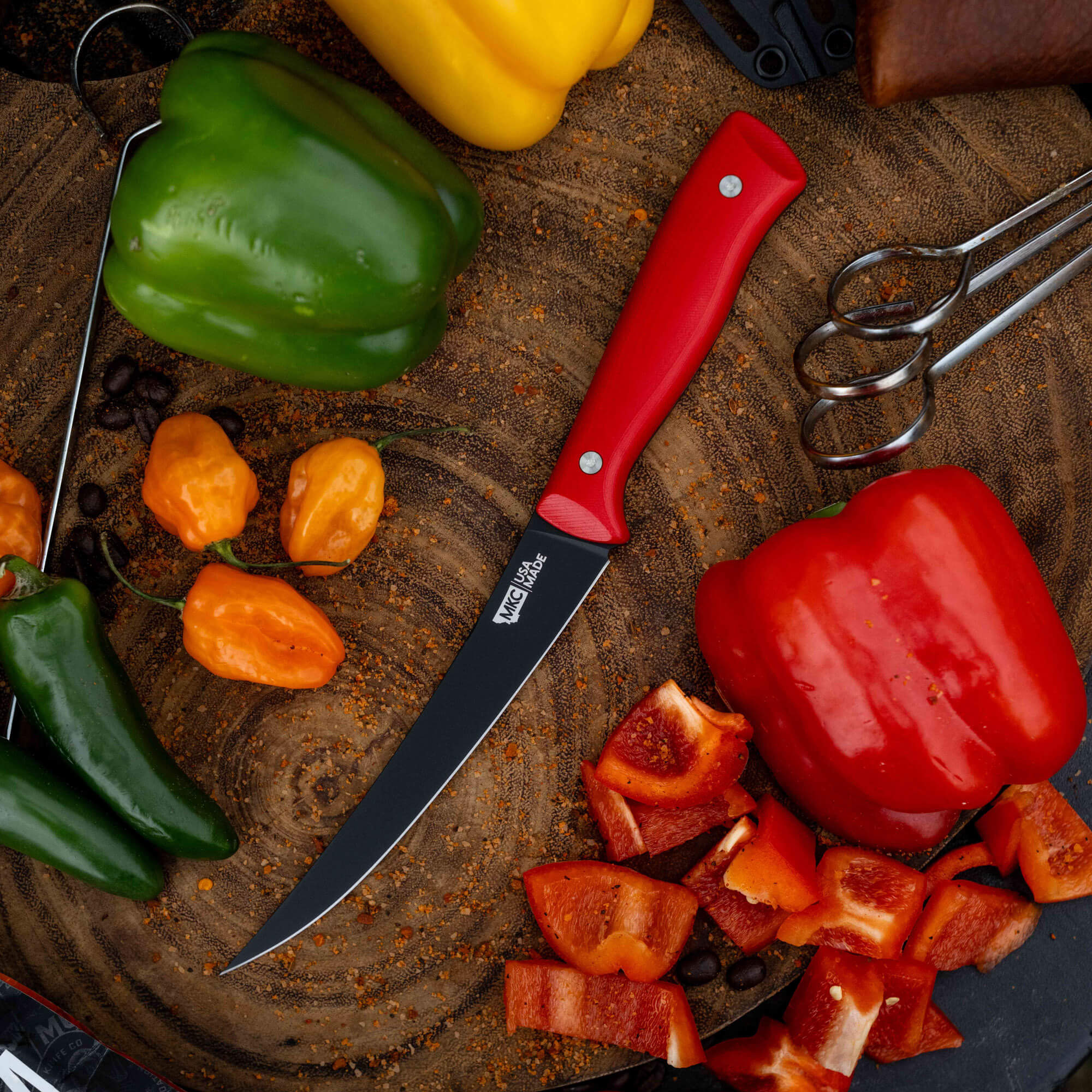 BONING BUTCHER KNIFE - PVD - RED