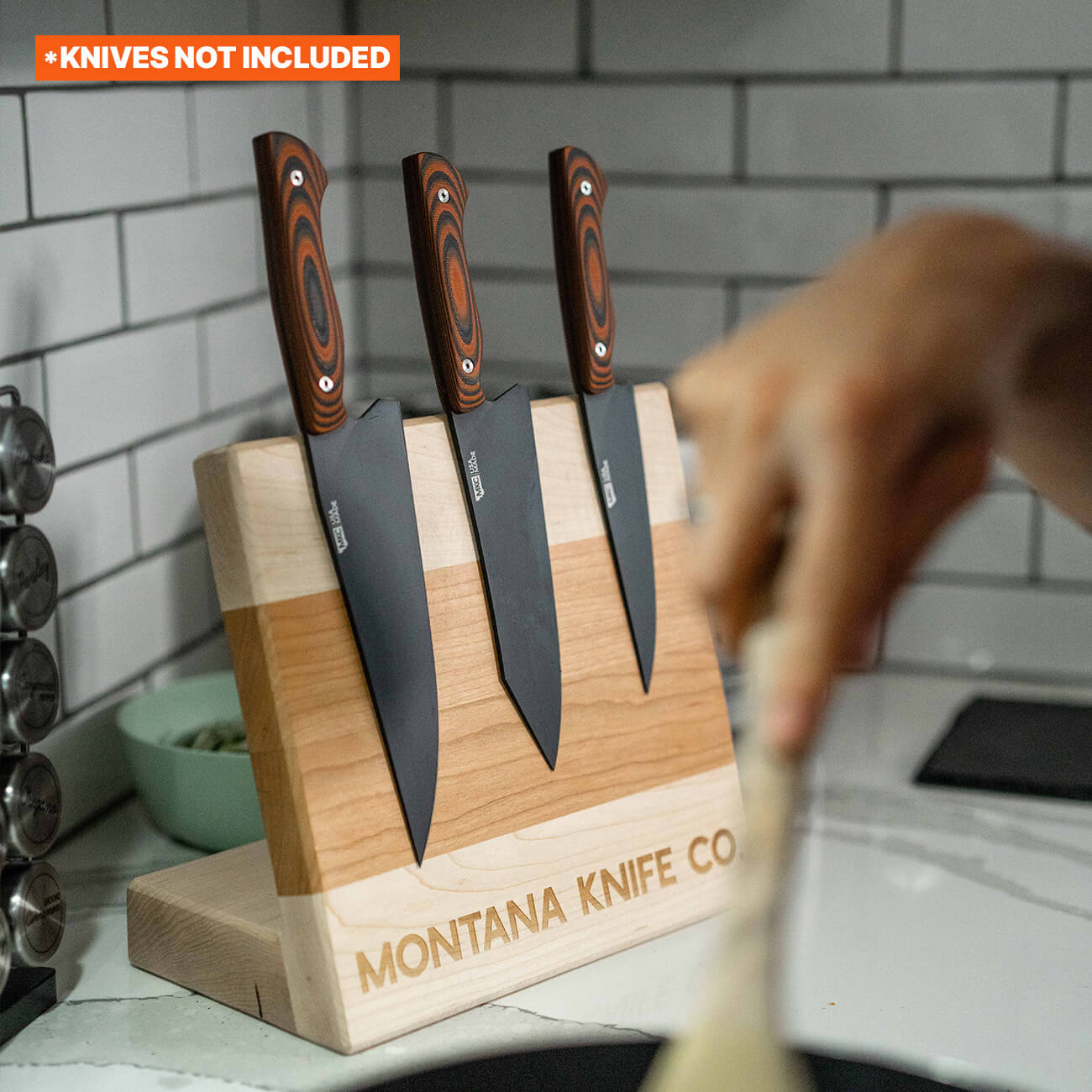 MKC CULINARY KNIFE STAND - LIGHT WOOD FINISH