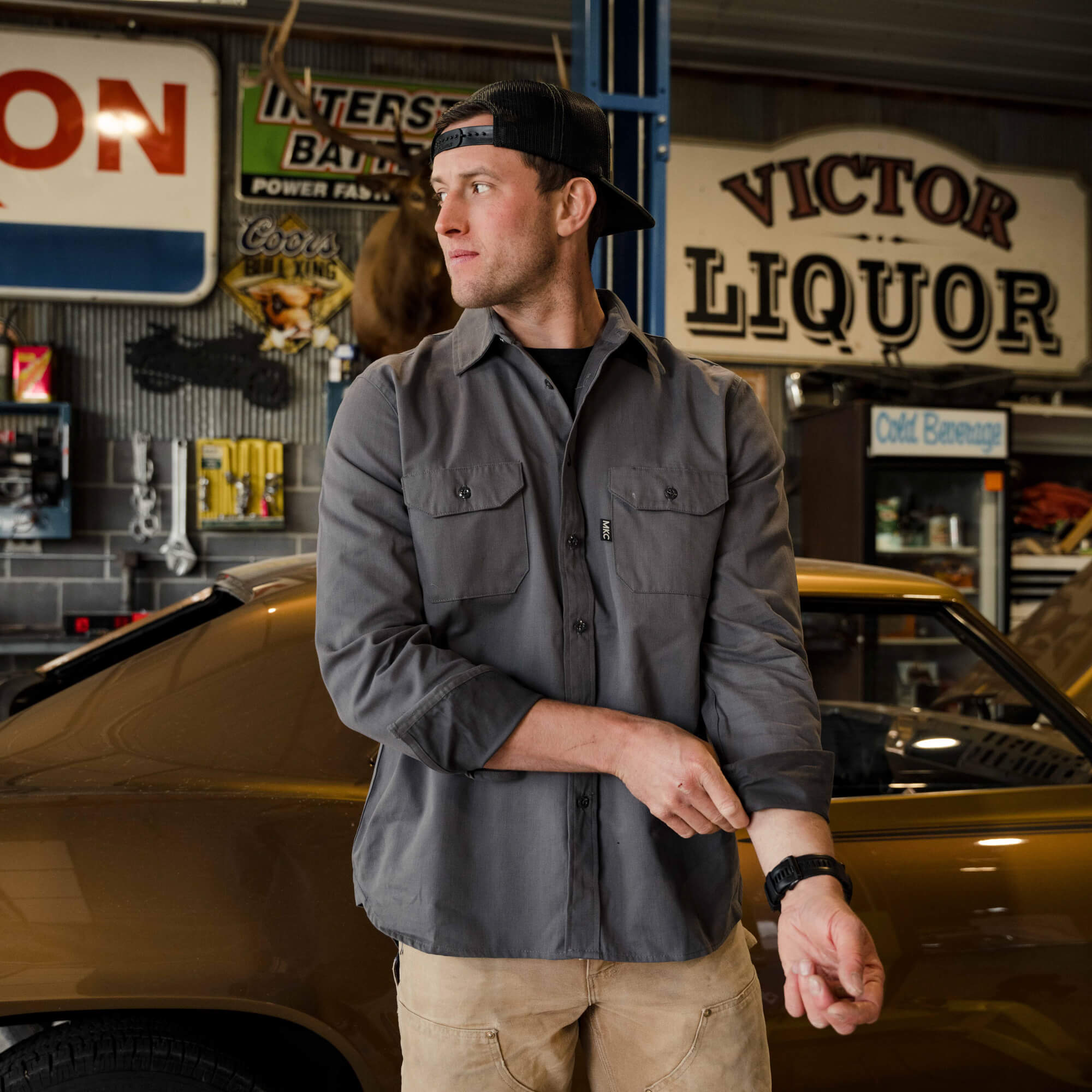 MKC SHOP SHIRT - USA MADE - GRAPHITE