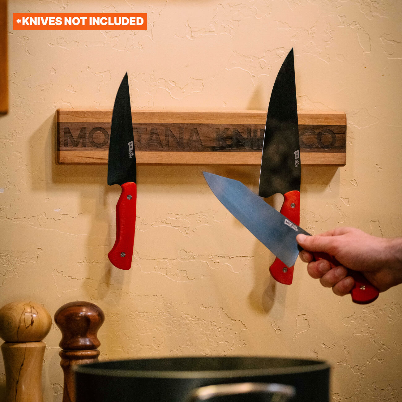 MKC CULINARY KNIFE HANG - DARK WOOD FINISH