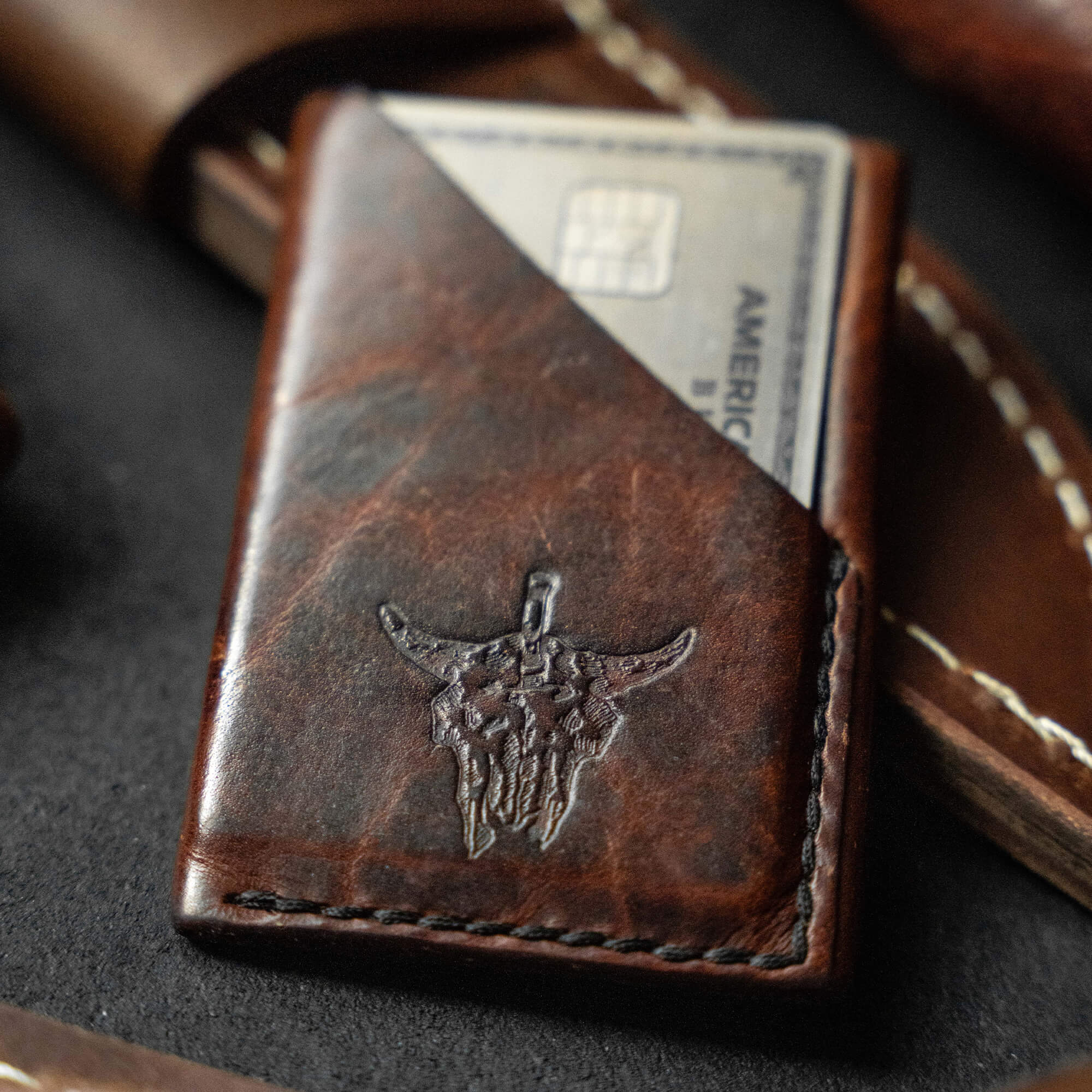 MKC BISON SKULL - MINI LEATHER WALLET