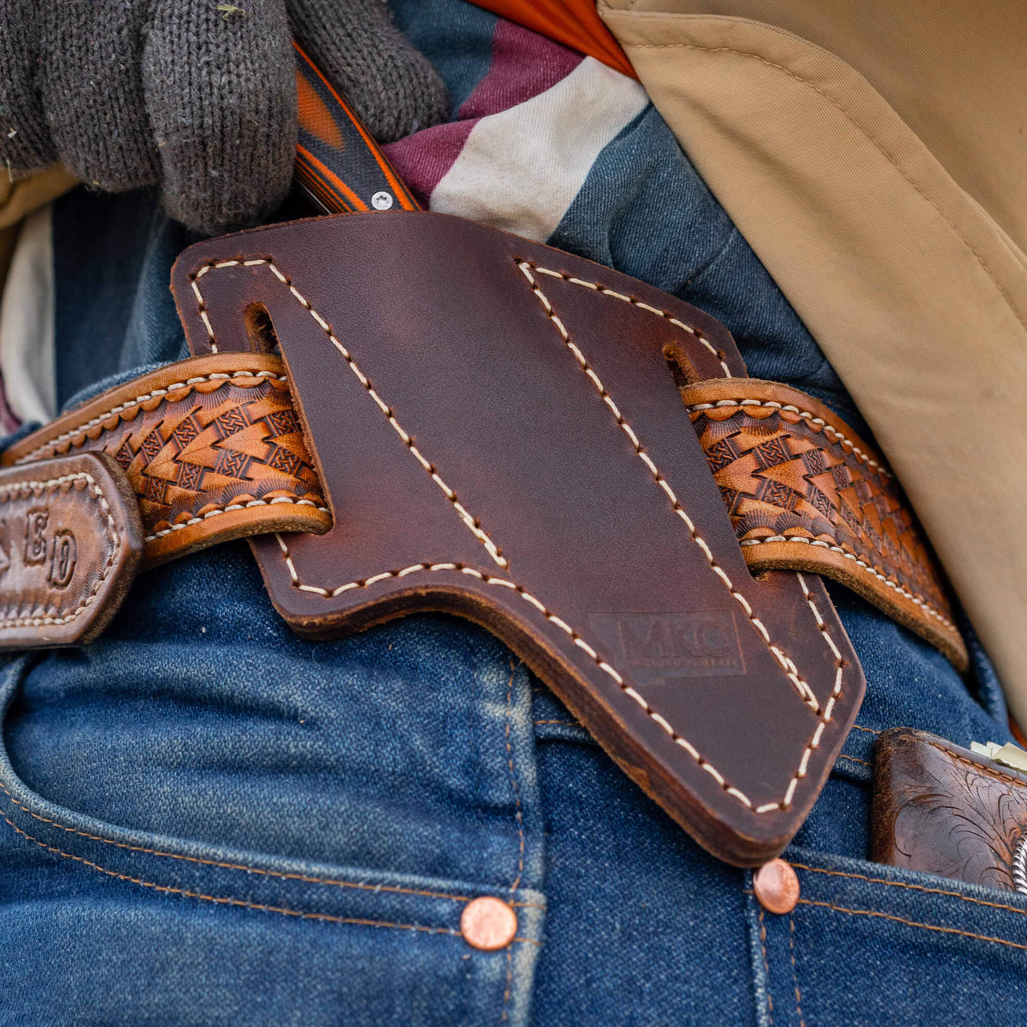 STOCKYARD LEATHER SHEATH - ANGLED BELT CARRY