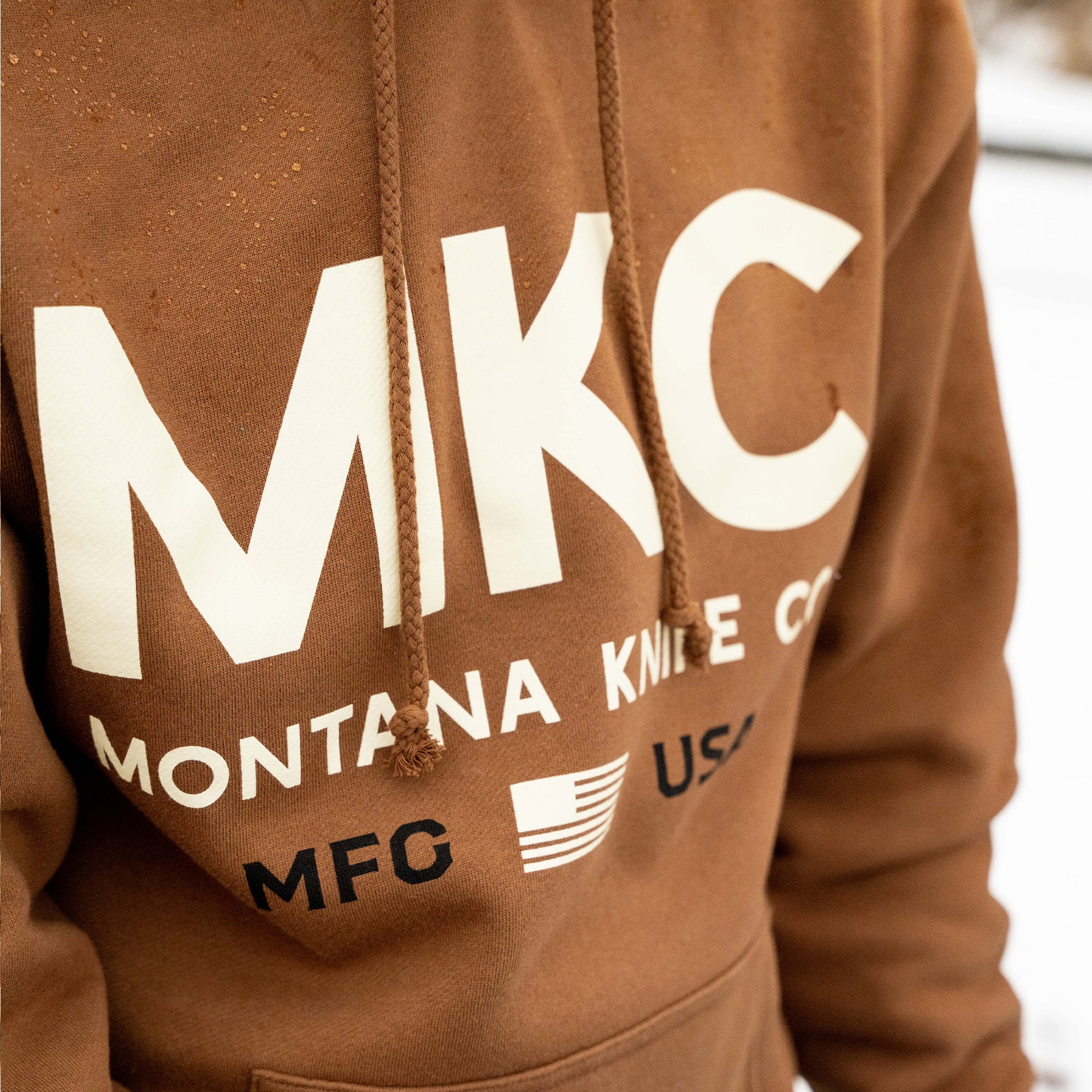 MKC LARGE LOGO HOODIE - SADDLE