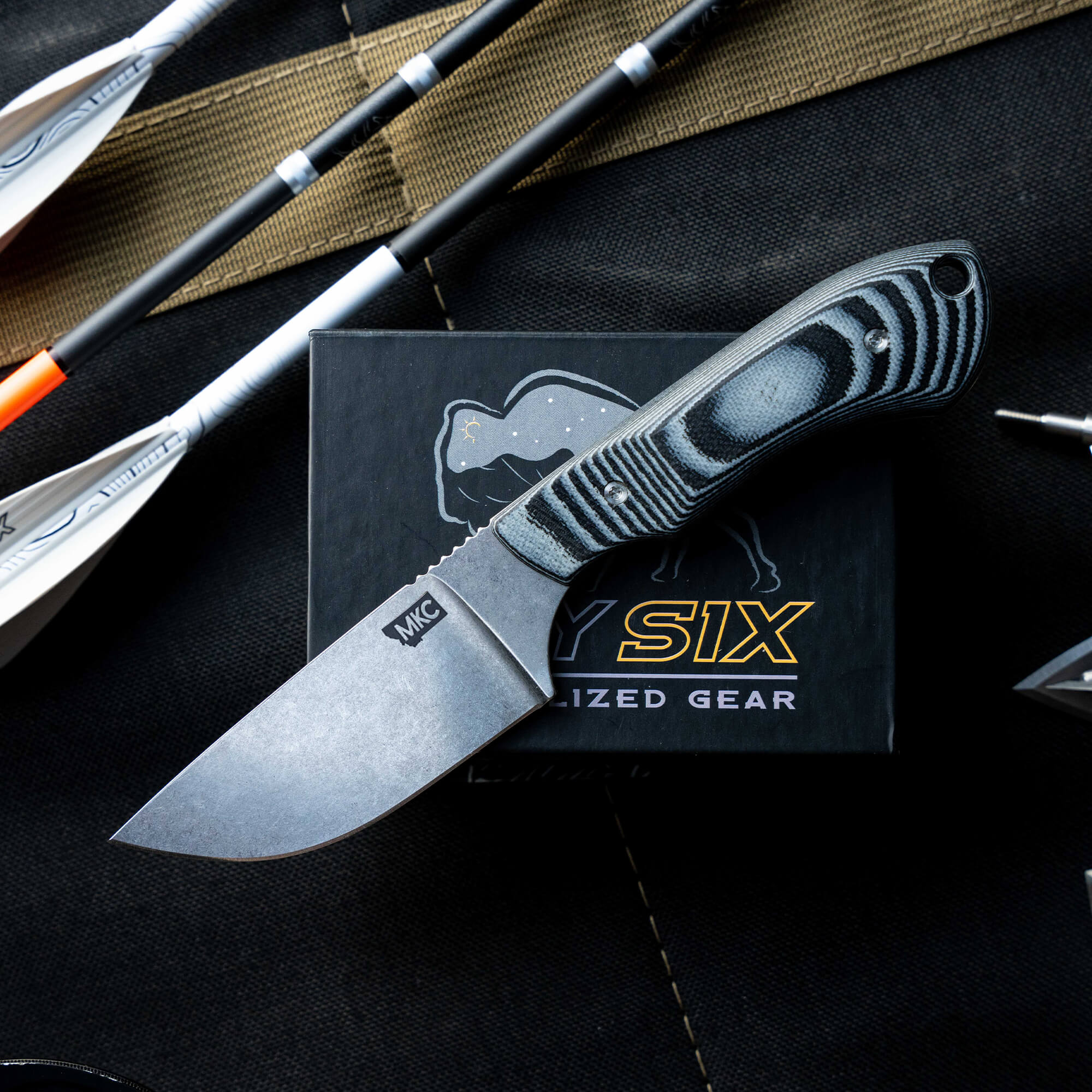 Montana Knife Company's sold-out Live Wild Elk Knife features a sleek blade and ergonomic handle, ideal for outdoor enthusiasts.
