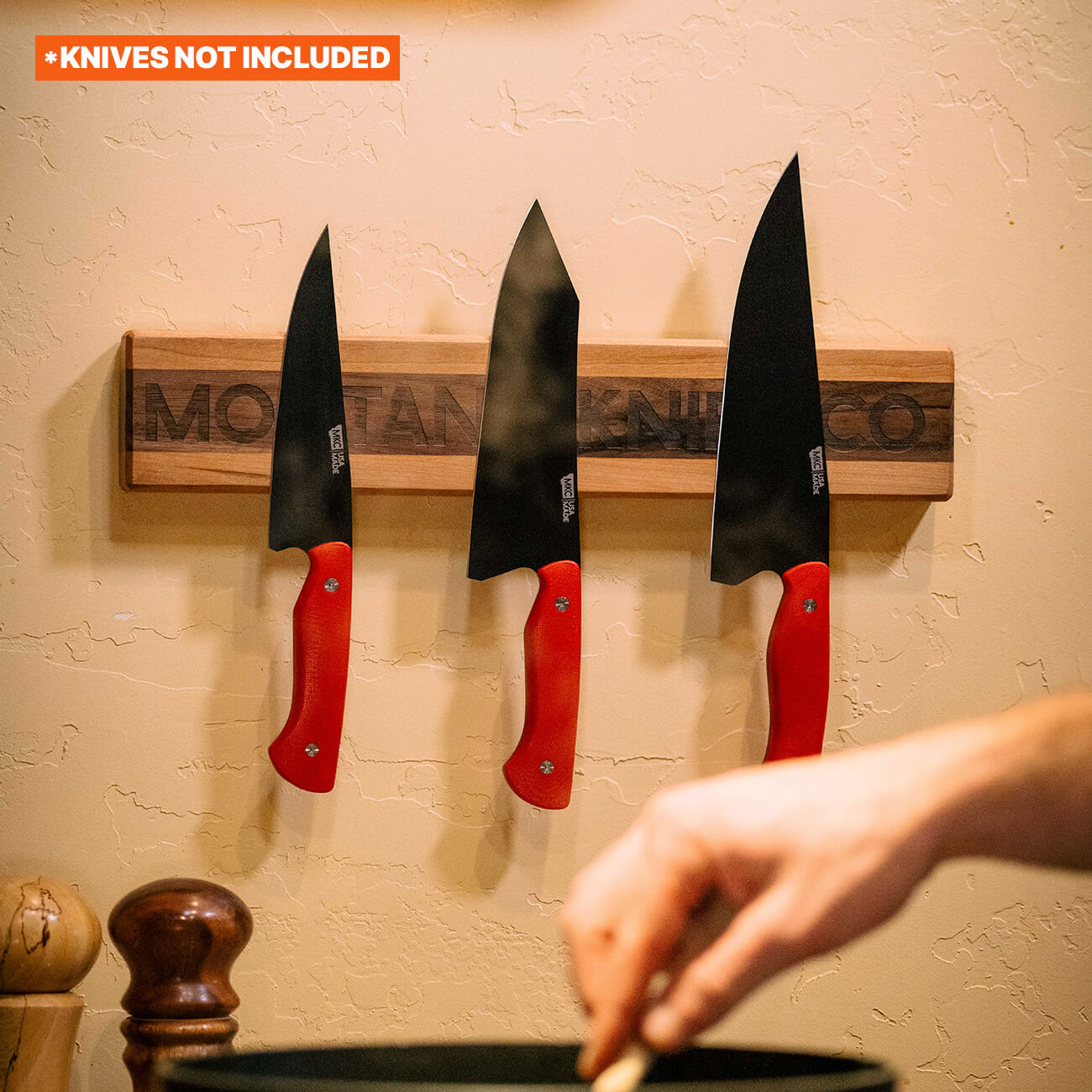 MKC CULINARY KNIFE HANG - DARK WOOD FINISH