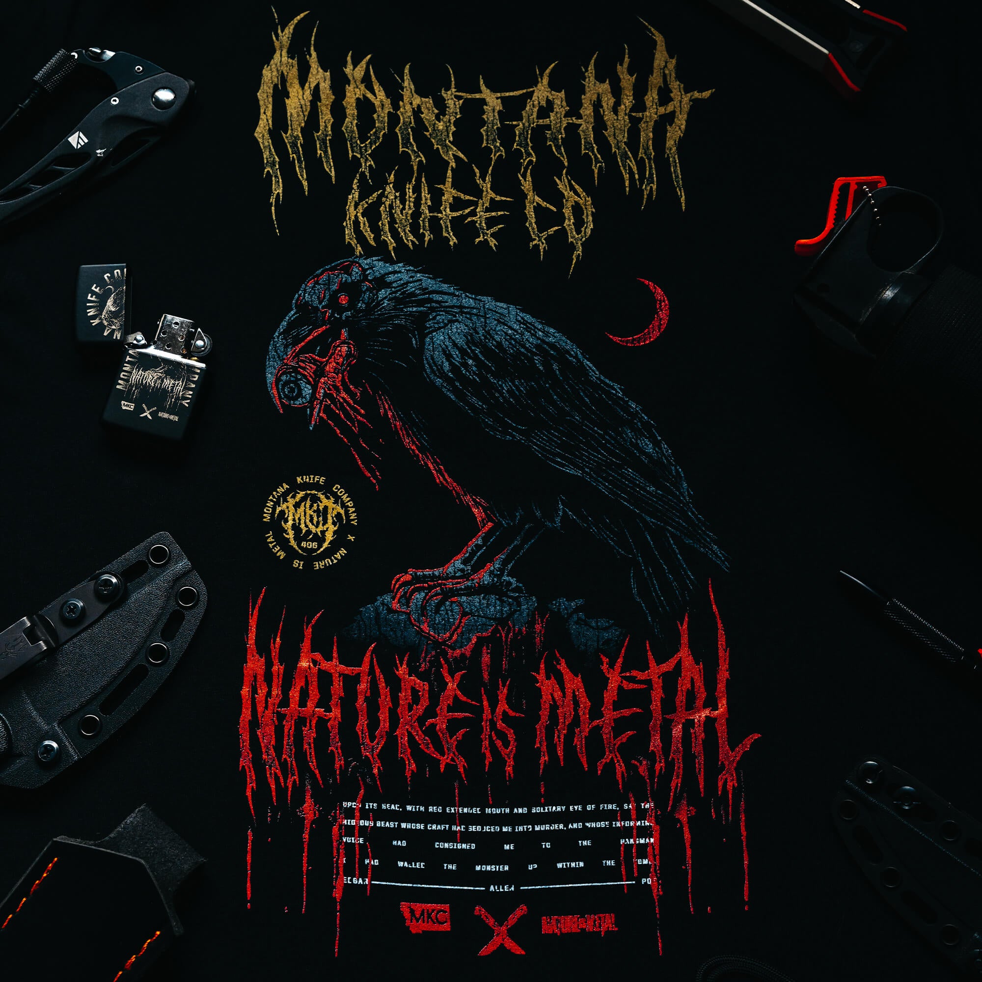 MKC X NATURE IS METAL - RAVEN TEE