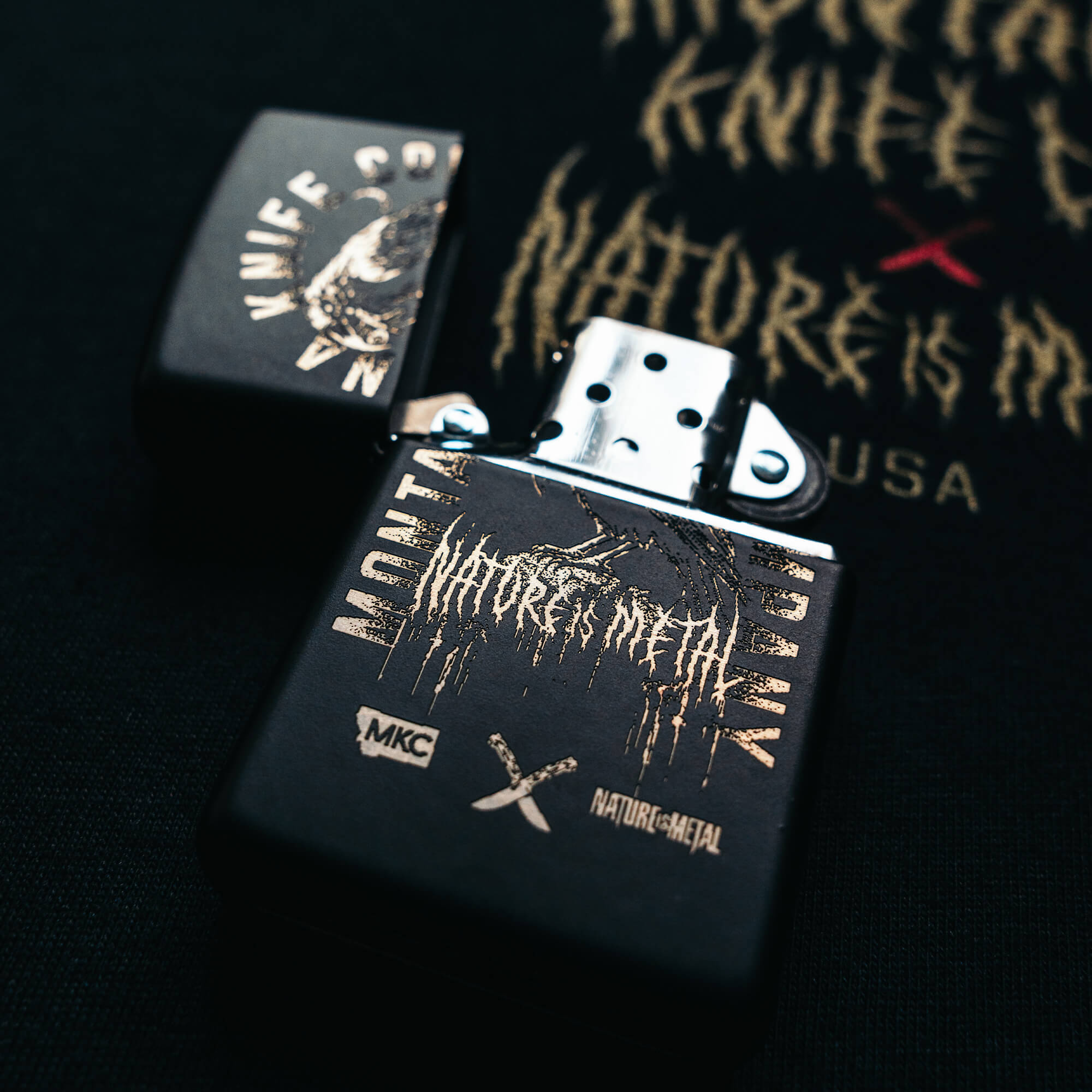 MKC X NATURE IS METAL - RAVEN ZIPPO - USA MADE