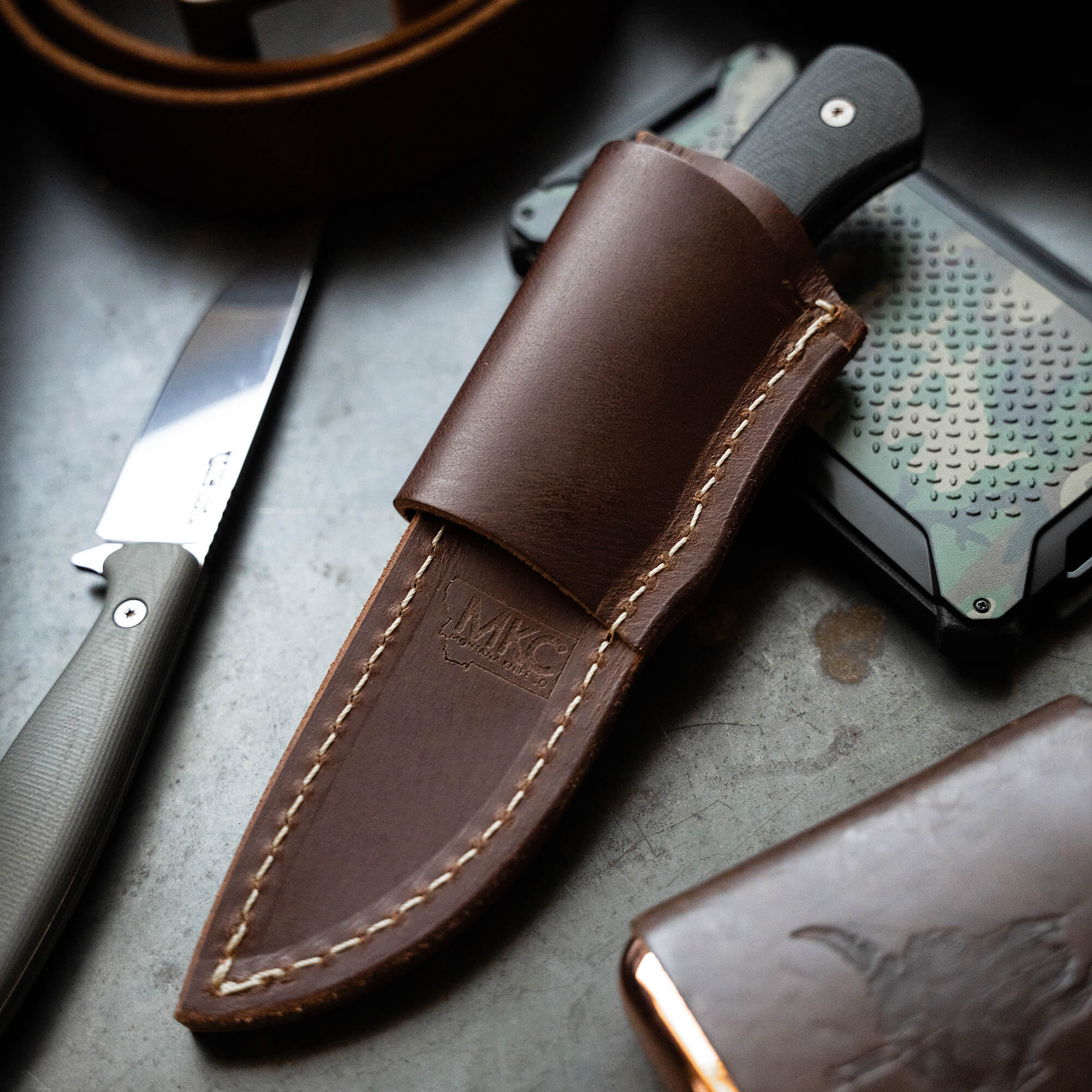 MKC WHITETAIL - HORIZONTAL LEATHER SHEATH