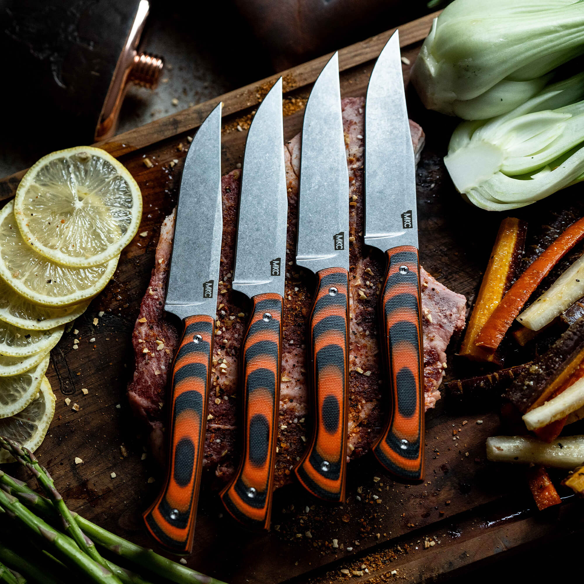 MKC STEAK KNIVES (SET OF 4) - ORANGE/BLACK