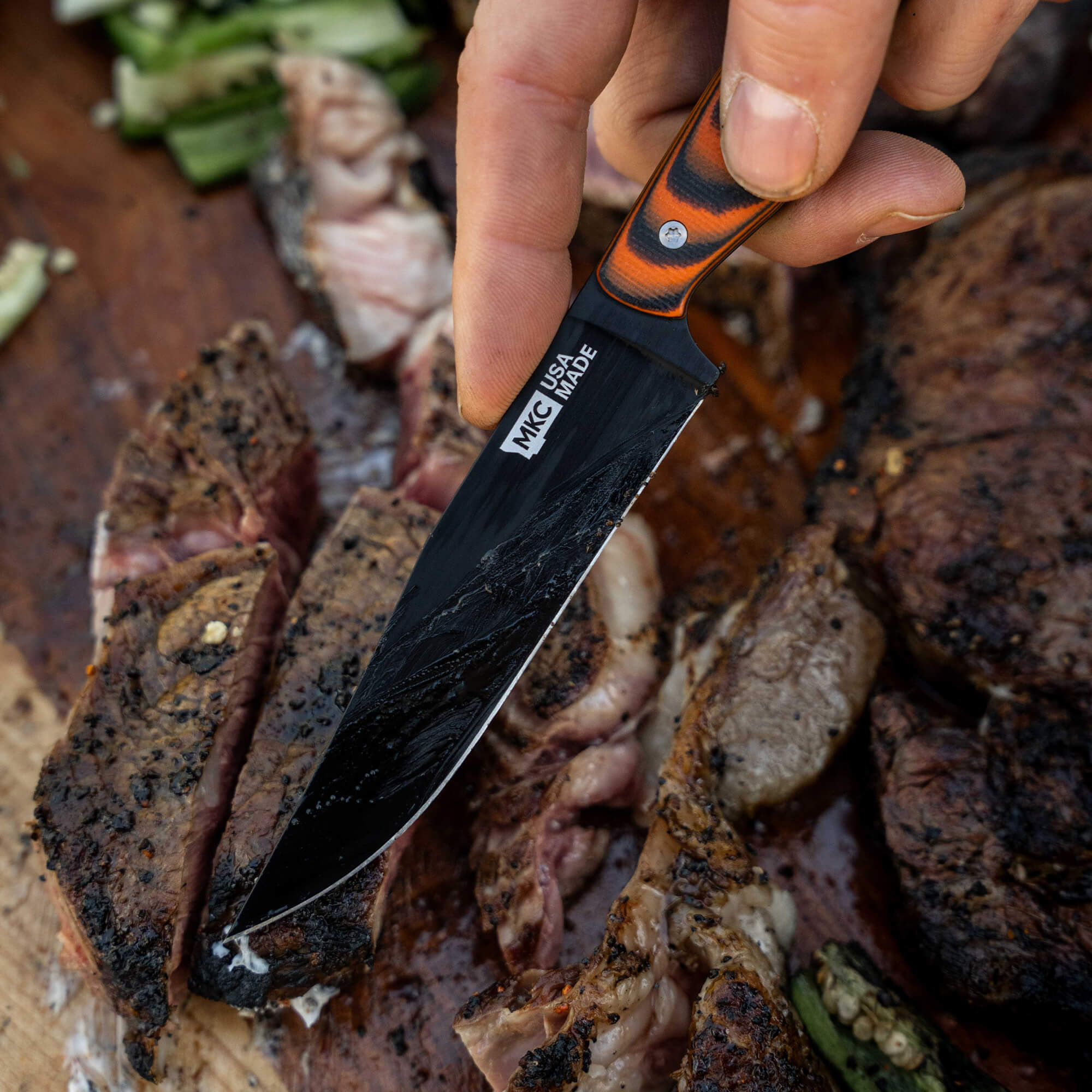 MKC STEAK KNIVES (SET OF 4) - PVD - ORANGE/BLACK