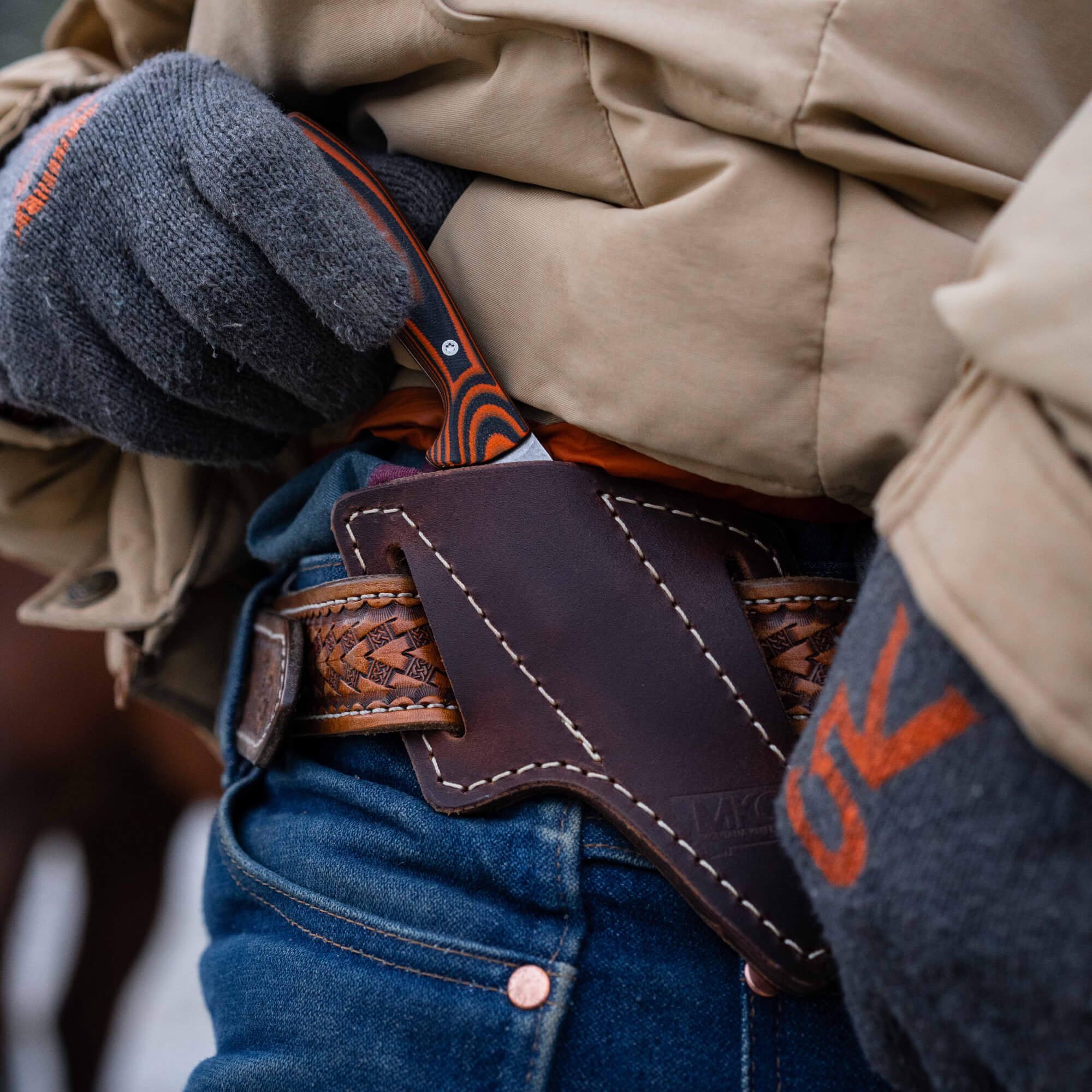 STOCKYARD LEATHER SHEATH - ANGLED BELT CARRY