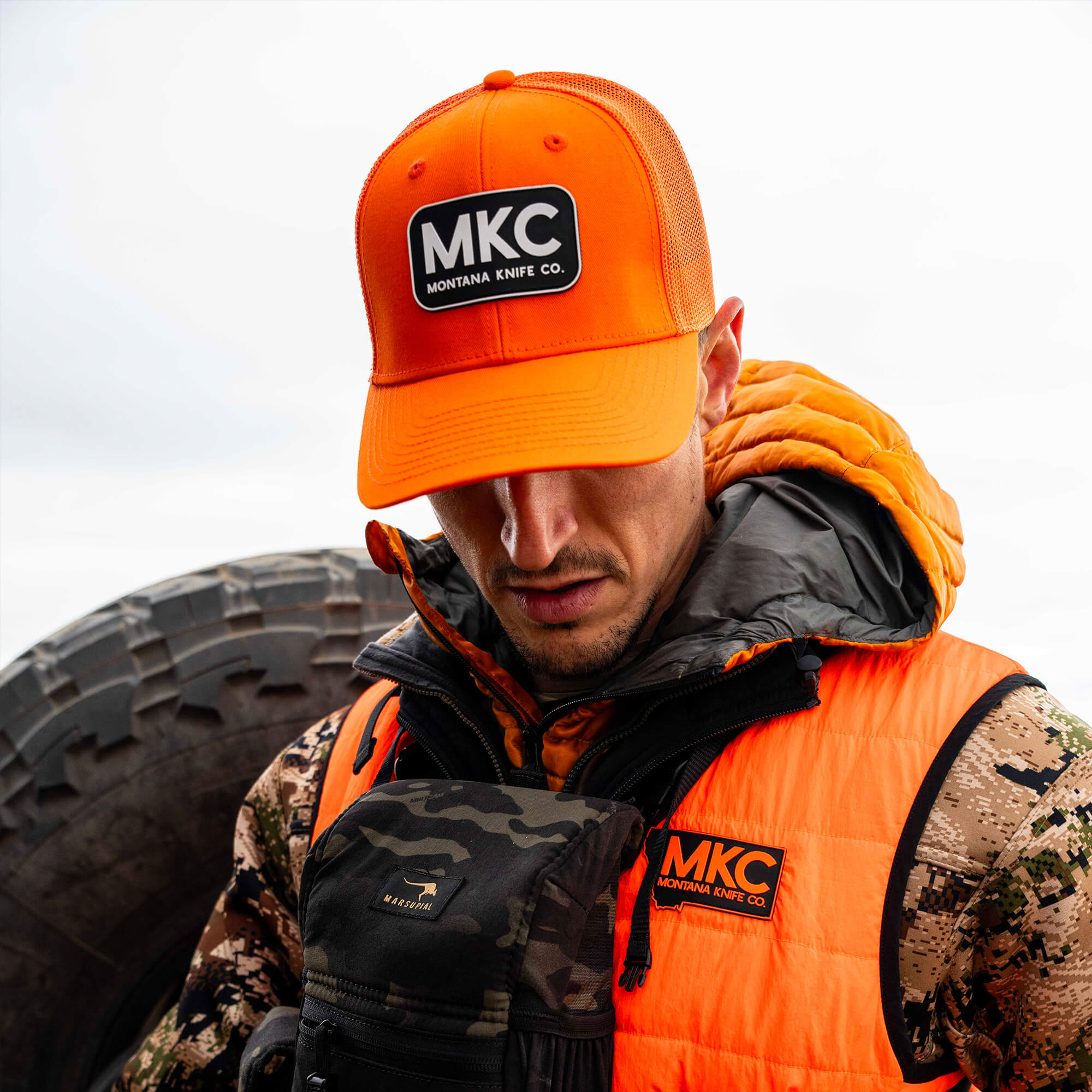 BLAZE ORANGE MKC LOGO HAT