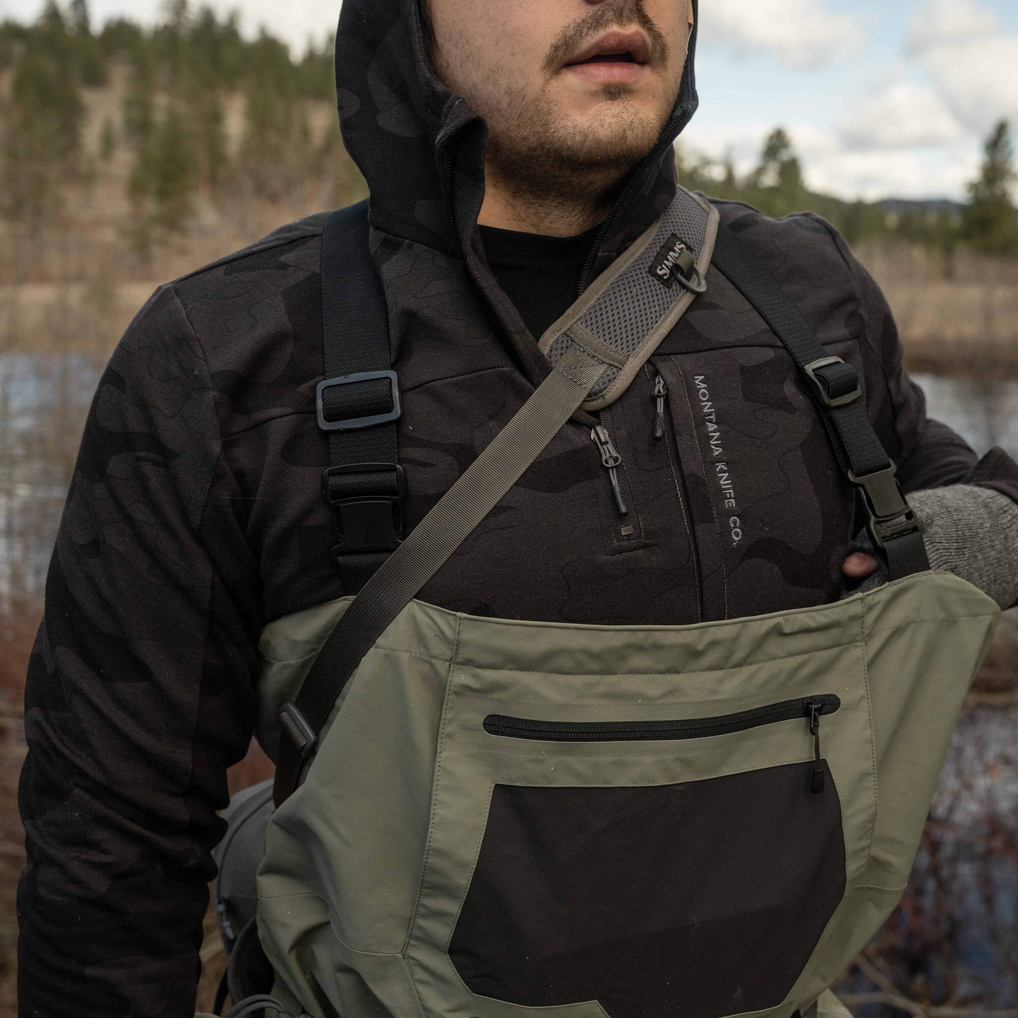 HIGHLINE HALF-ZIP HOODIE - DARK WOODLAND CAMO