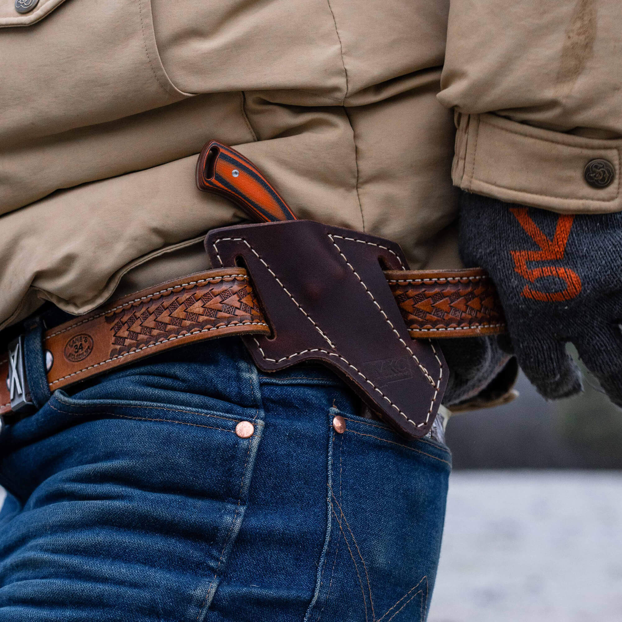 STOCKYARD LEATHER SHEATH - ANGLED BELT CARRY