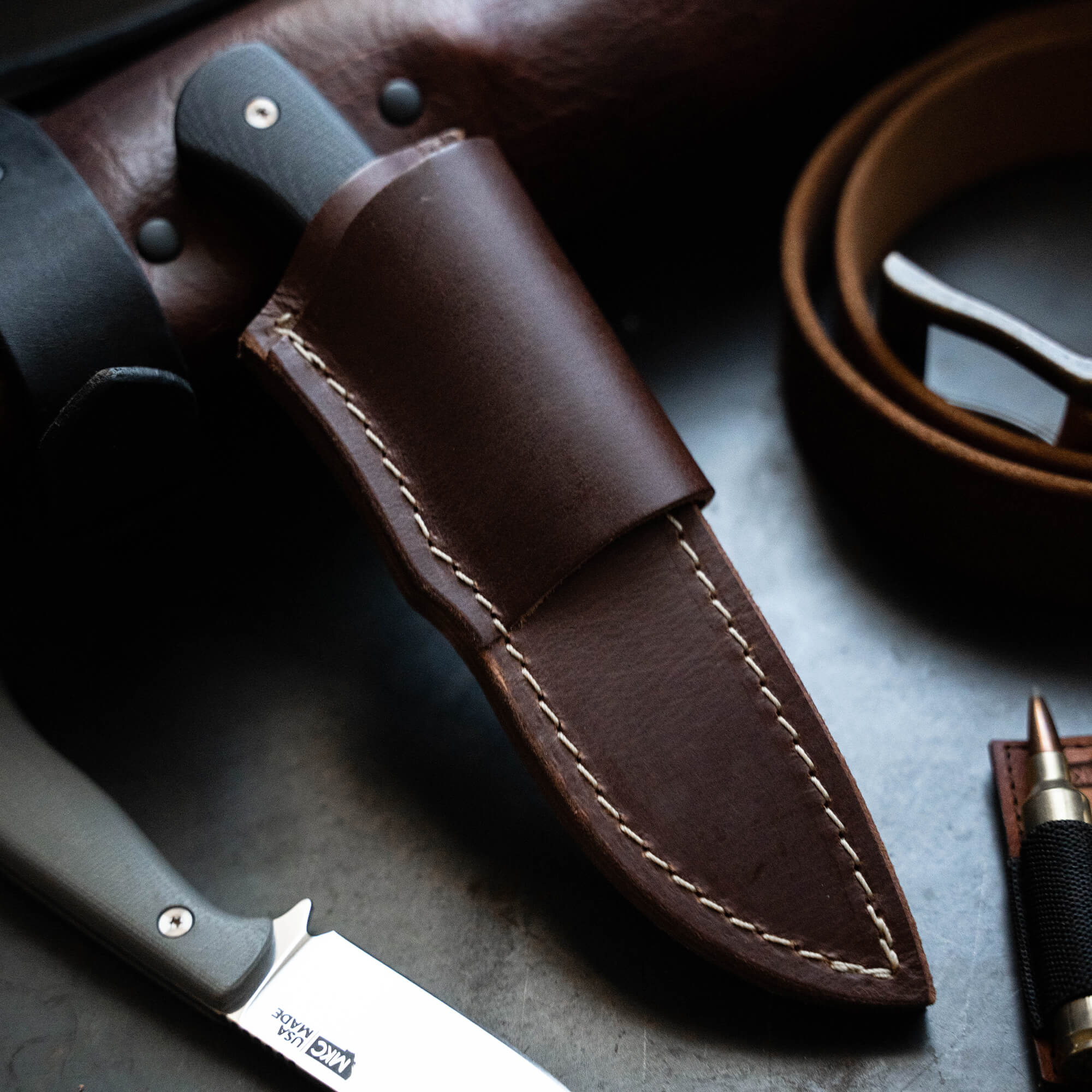 MKC WHITETAIL - HORIZONTAL LEATHER SHEATH