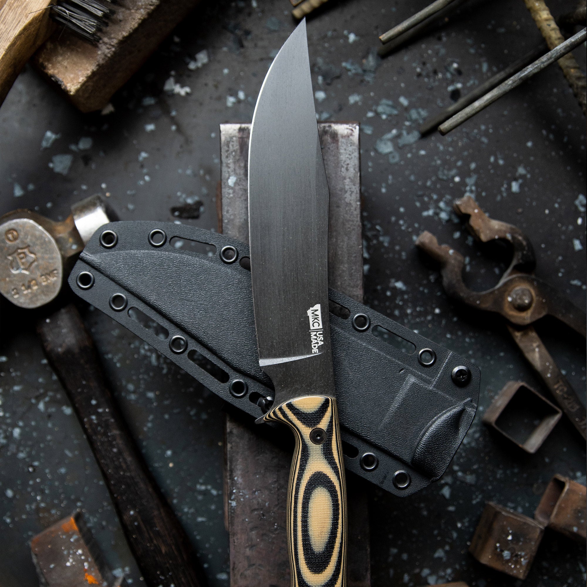 THE MARSHALL BUSHCRAFT KNIFE - TAN & BLACK