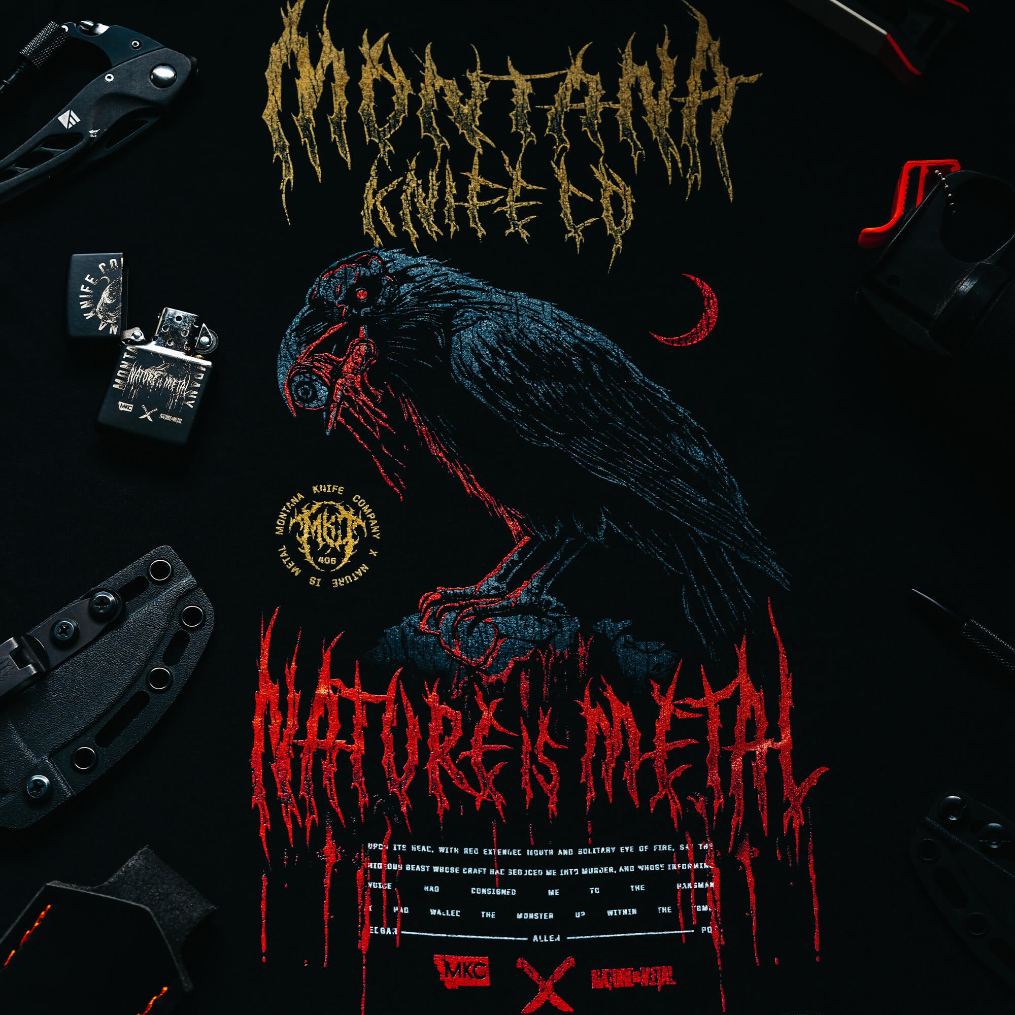 MKC X NATURE IS METAL - RAVEN TEE