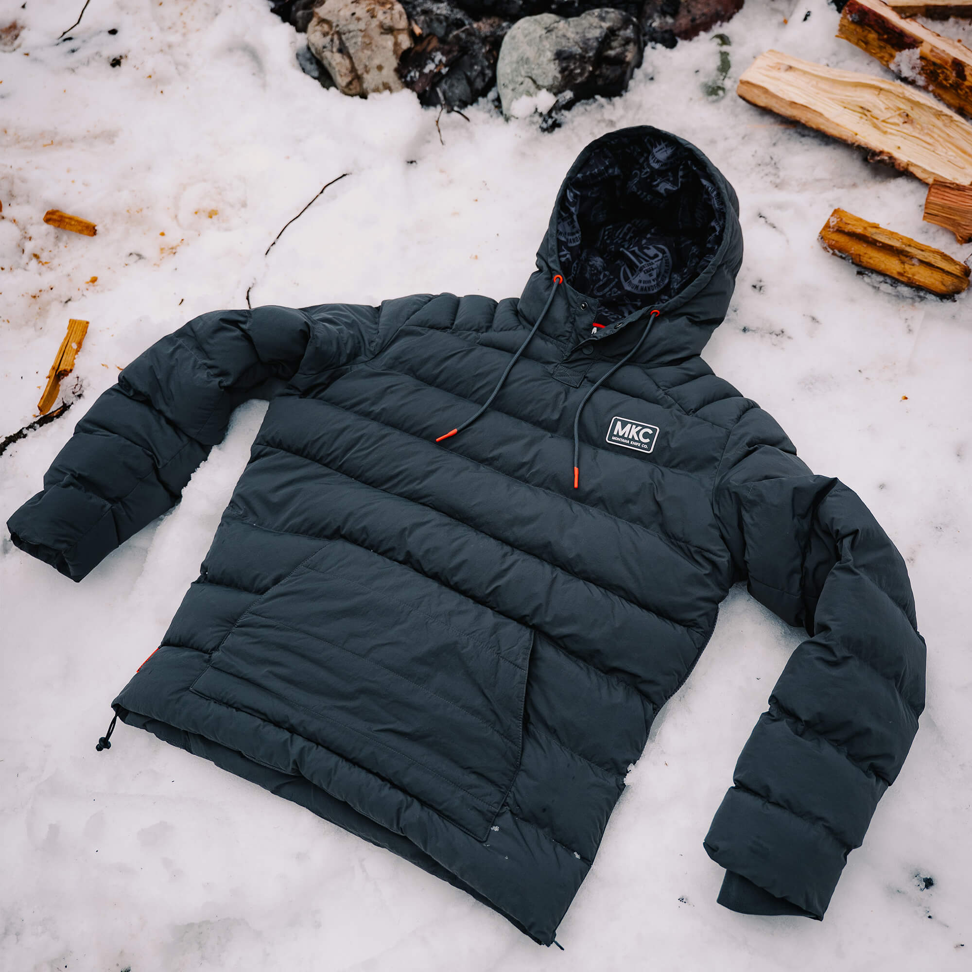 OBERLIN PULLOVER PUFFY JACKET - CHARCOAL