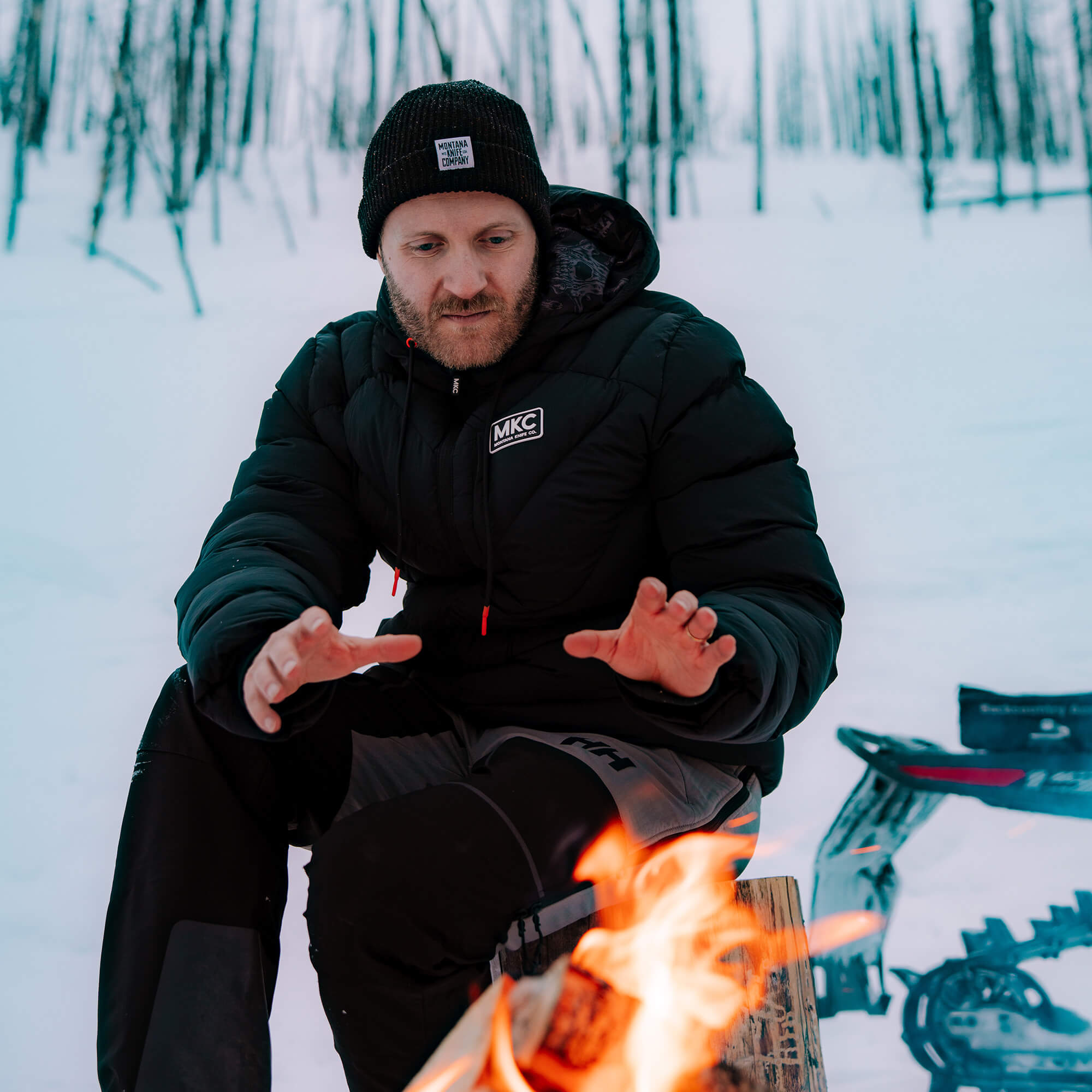 GRINNELL PUFFY ZIP JACKET - BLACK