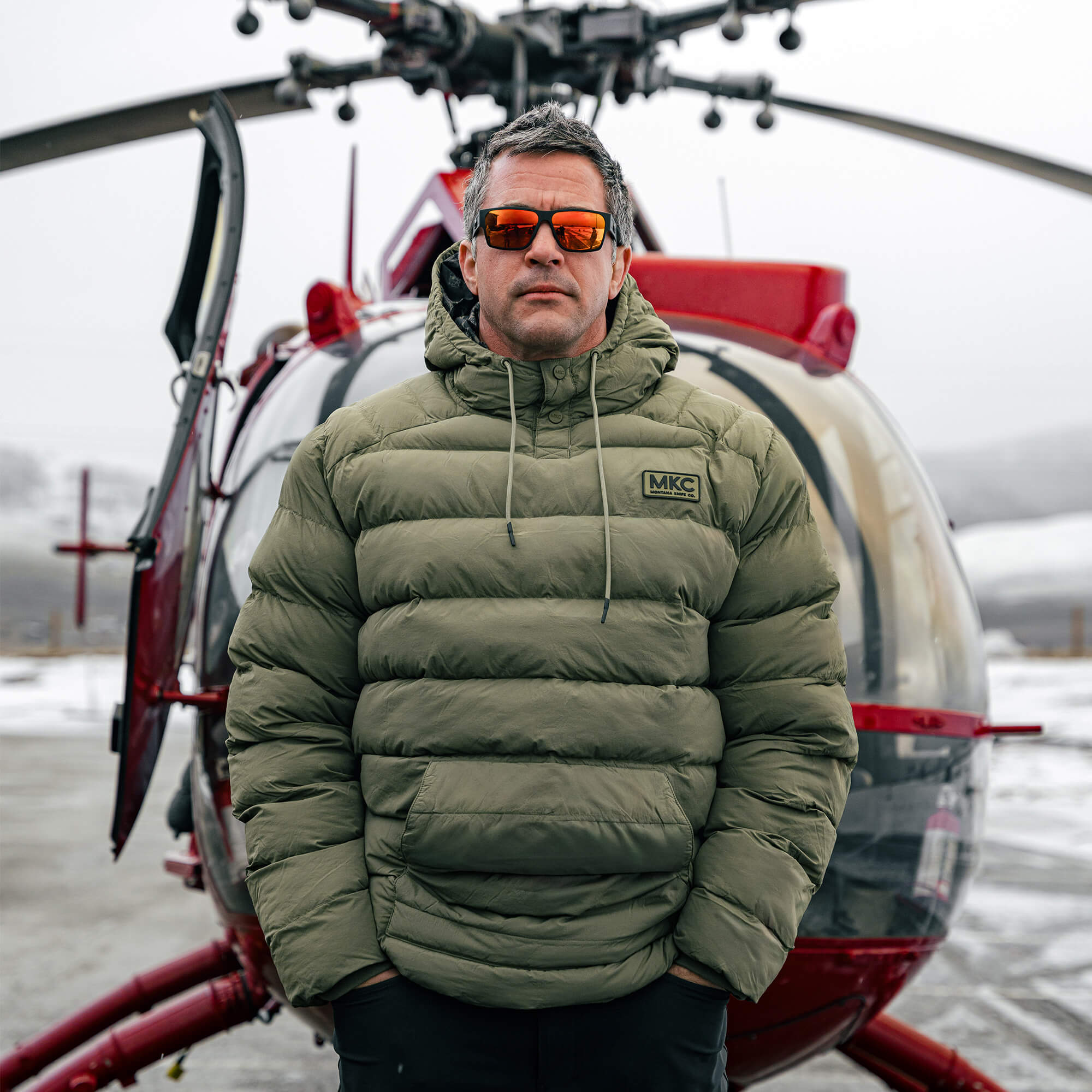 OBERLIN PULLOVER PUFFY JACKET - OLIVE