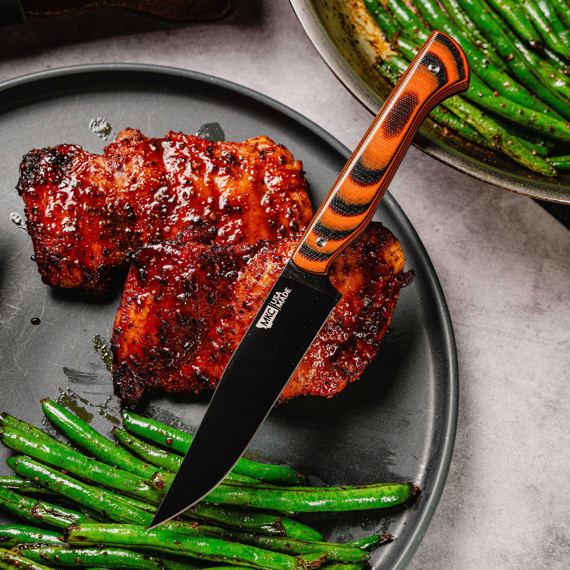 MKC STEAK KNIVES (SET OF 4) - PVD - ORANGE/BLACK